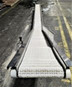 Aprox. 10" Wide x 201" Long Incline Intralo Belt Conveyor with 12" High Infeed, 41" High Discharges,