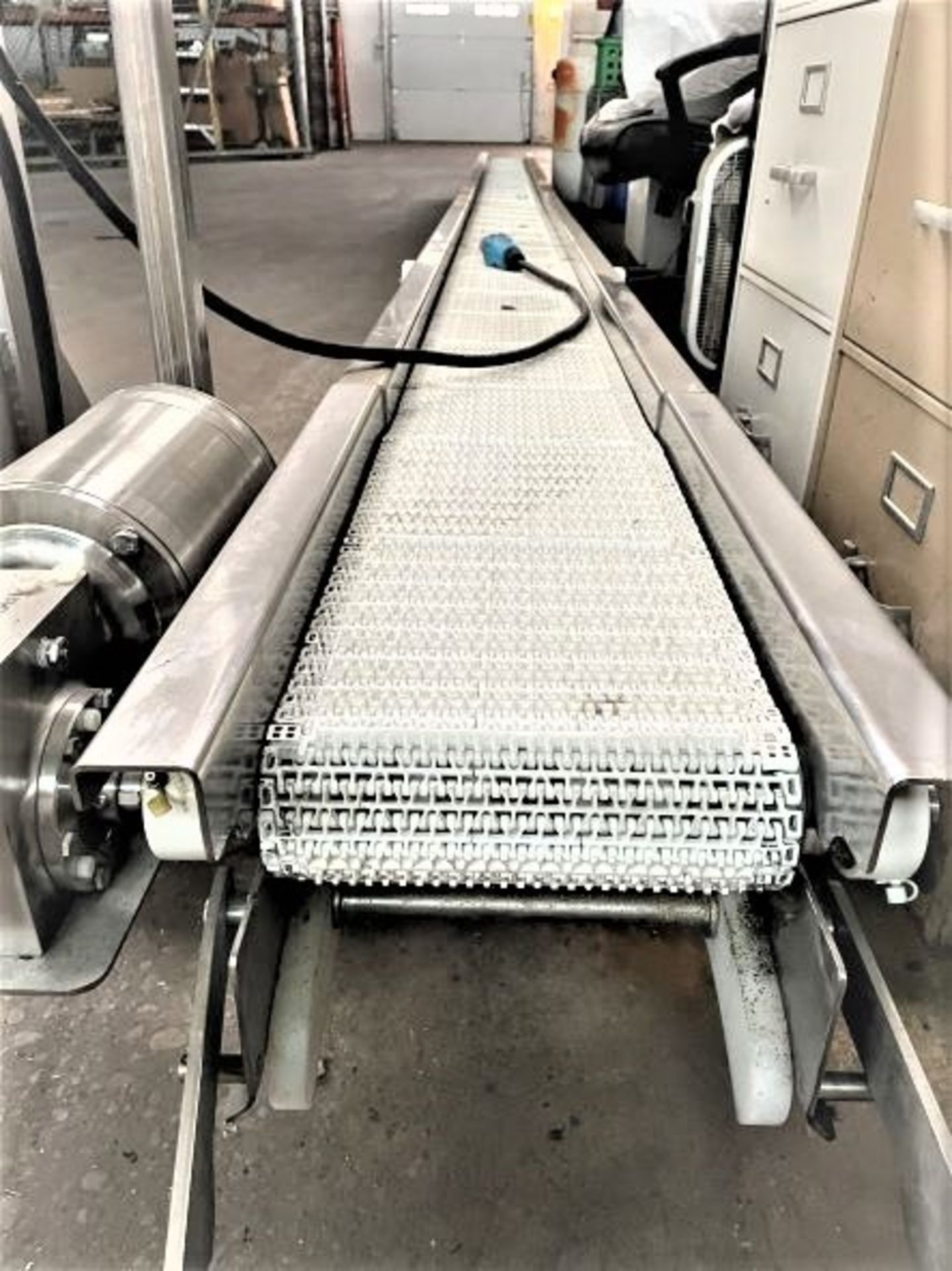 Aprox. 10" Wide x 281" Long Incline S/S Sanitary Intralo Belt Conveyor with 1/2" High Cleats, 9"