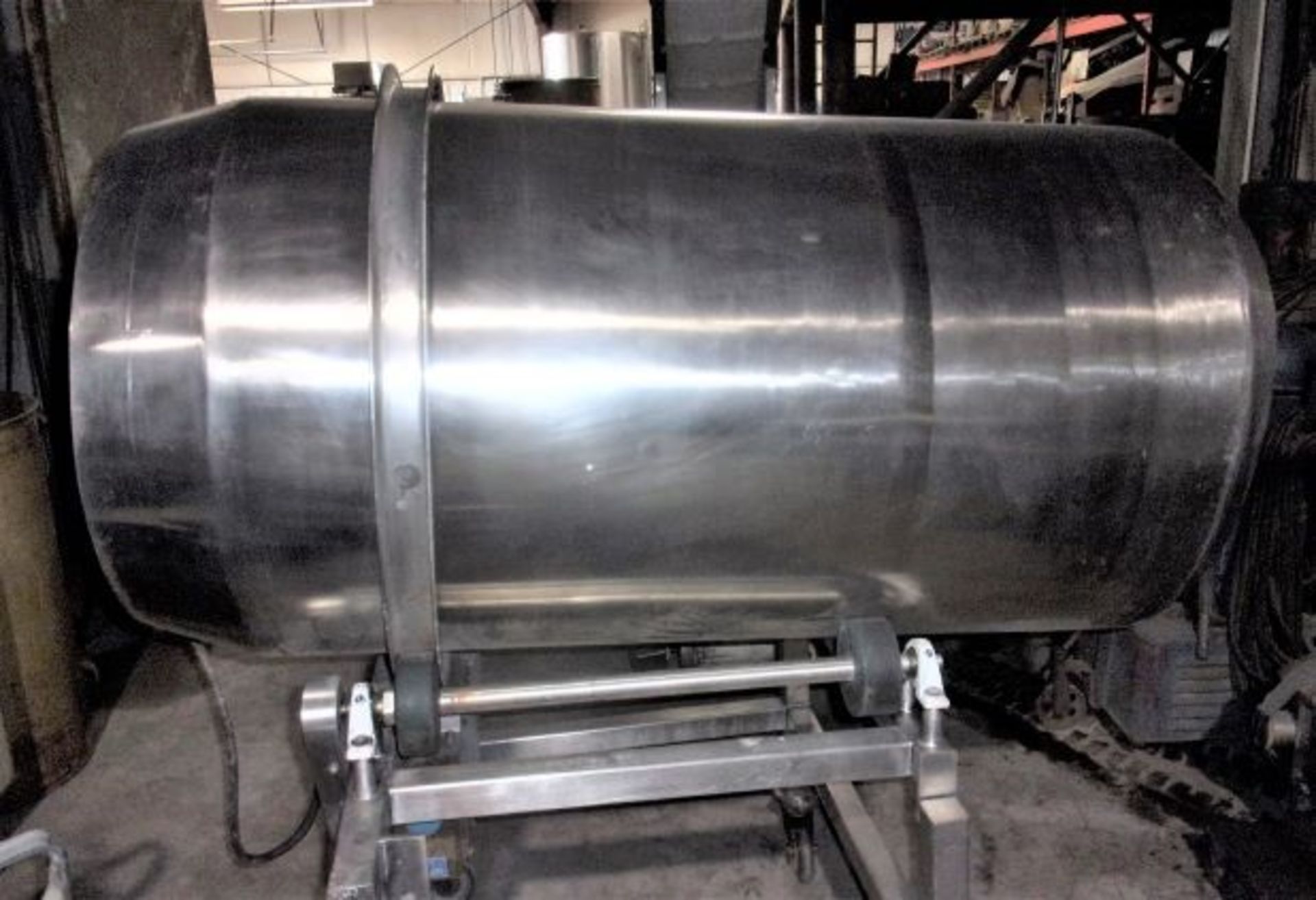 30" Diameter x 60" L S/S Sanitary Coating Tumble Drum, All S/S Sanitary, 1/2 hp 230/460 V Drive,