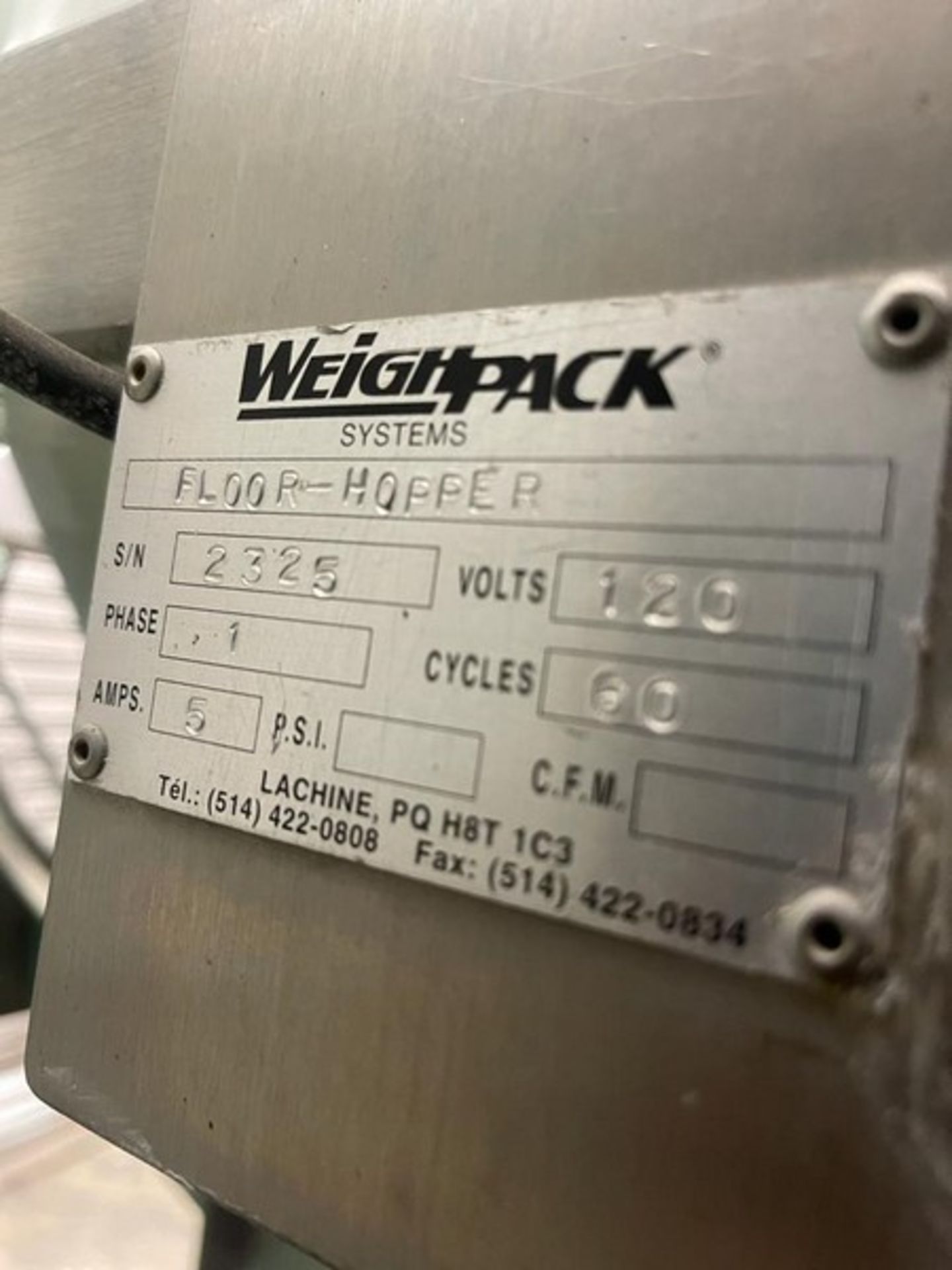 Weighpack Hopper Weigher (Stock #ZN 145) (Located South Plainfield, NJ) (Loading - Rigging Fee $ - Image 3 of 4