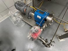 Waukesha S/S Positive Displacement Pump, Model 60 S/N 4857 with 3" Diameter Inlet and Outlet, 10 hp,