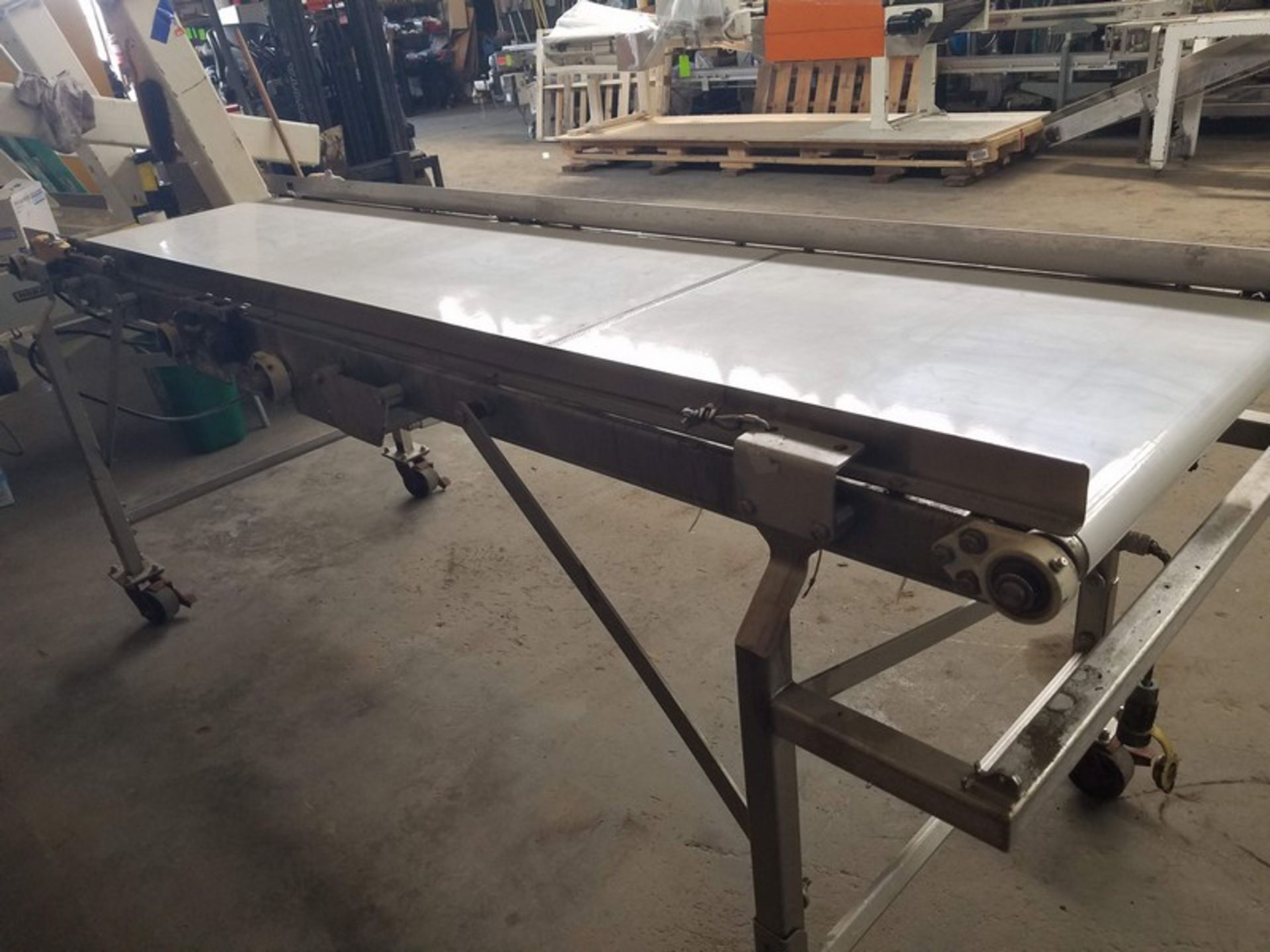 S/S Food Grade Belt Conveyor Aprox. 24" W x 96" L with Casters and Speed Control (NEW Belt) (Located - Image 3 of 5