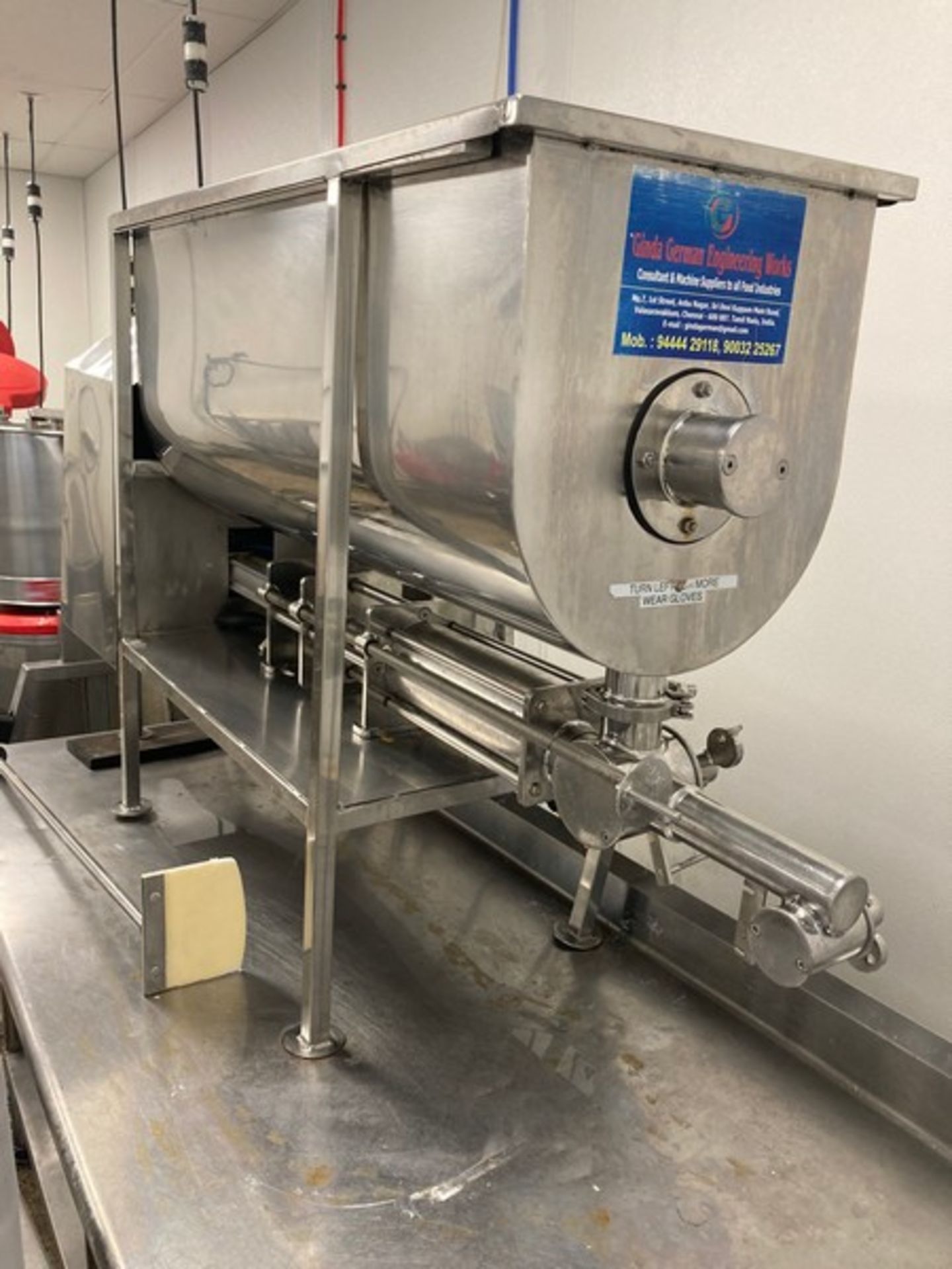 Ribbon Blender with Volumetric Piston Filler, Max Fill 64 oz. 110v with Timer Control and Counter ( - Image 3 of 6