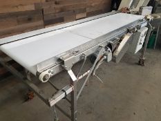S/S Food Grade Belt Conveyor Aprox. 24" W x 96" L with Casters and Speed Control (NEW Belt) (Located
