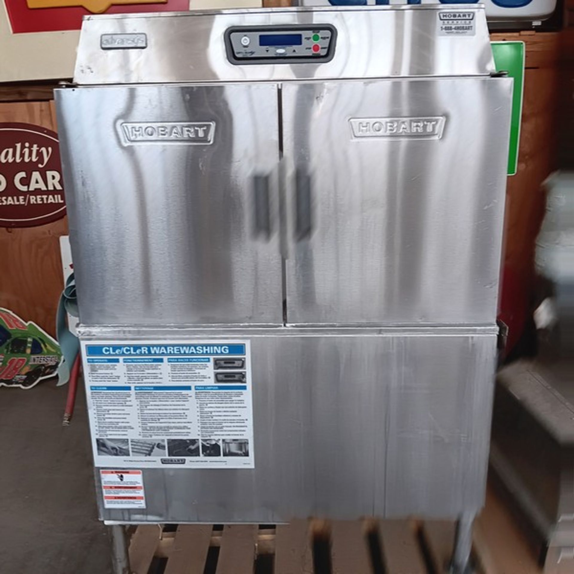 Hobart CL44ER Pass Through Dishwasher, S/N85-1086850, Volt 480, 3 Phase, Electrical Dryer (Located