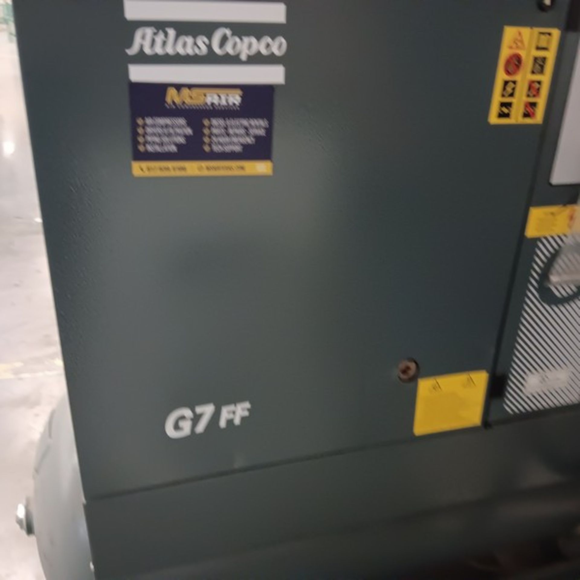 Atlas Rotary Screw Air Compressor, Model G7FF, S/N ITJ224332, Volt 208/230/460, Phase 3, Year - Image 3 of 6