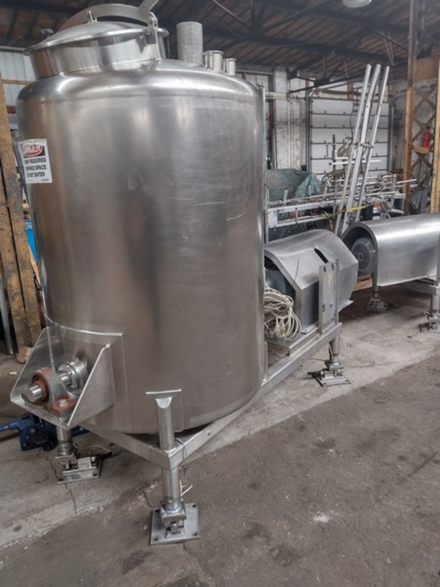 APV 350 gallon stainless steel food grade batch weigh mix tank. Size based on approx dimensions of - Image 2 of 7