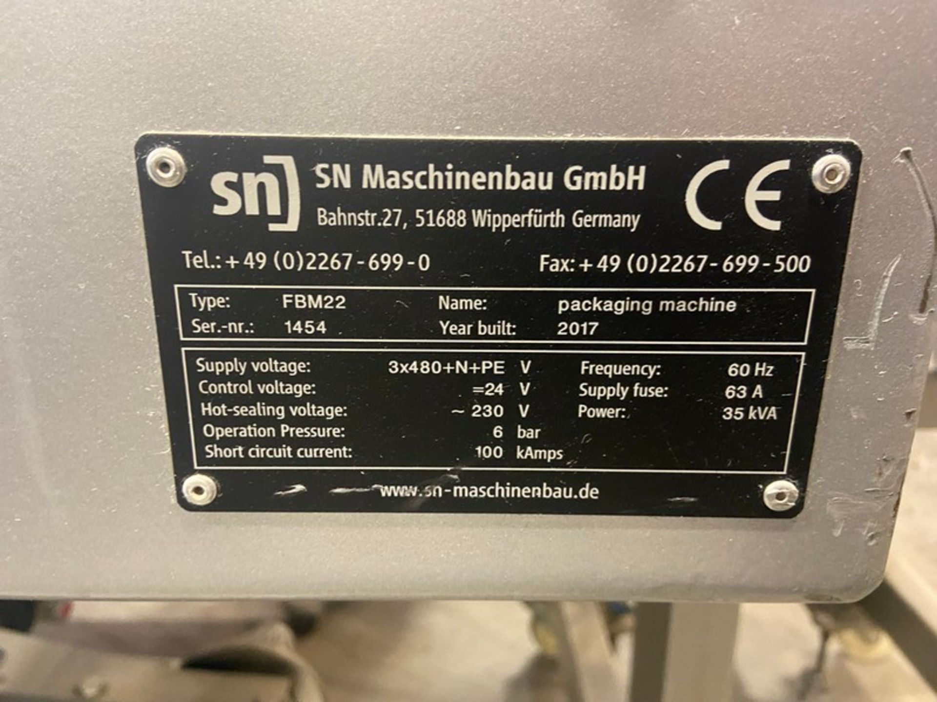2017 SN Maschinenbau GmbH Pouch Filler, Type FBM22, S/N 1454, 480 Volts, 3 Phase, with Large - Image 13 of 111