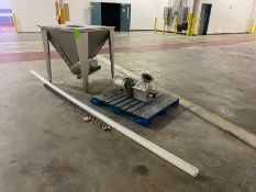 S/S Auger Conveyor, with Aprox. 3" Dia. NEW Auger, with S/S Hopper, with Discharge with Motor (