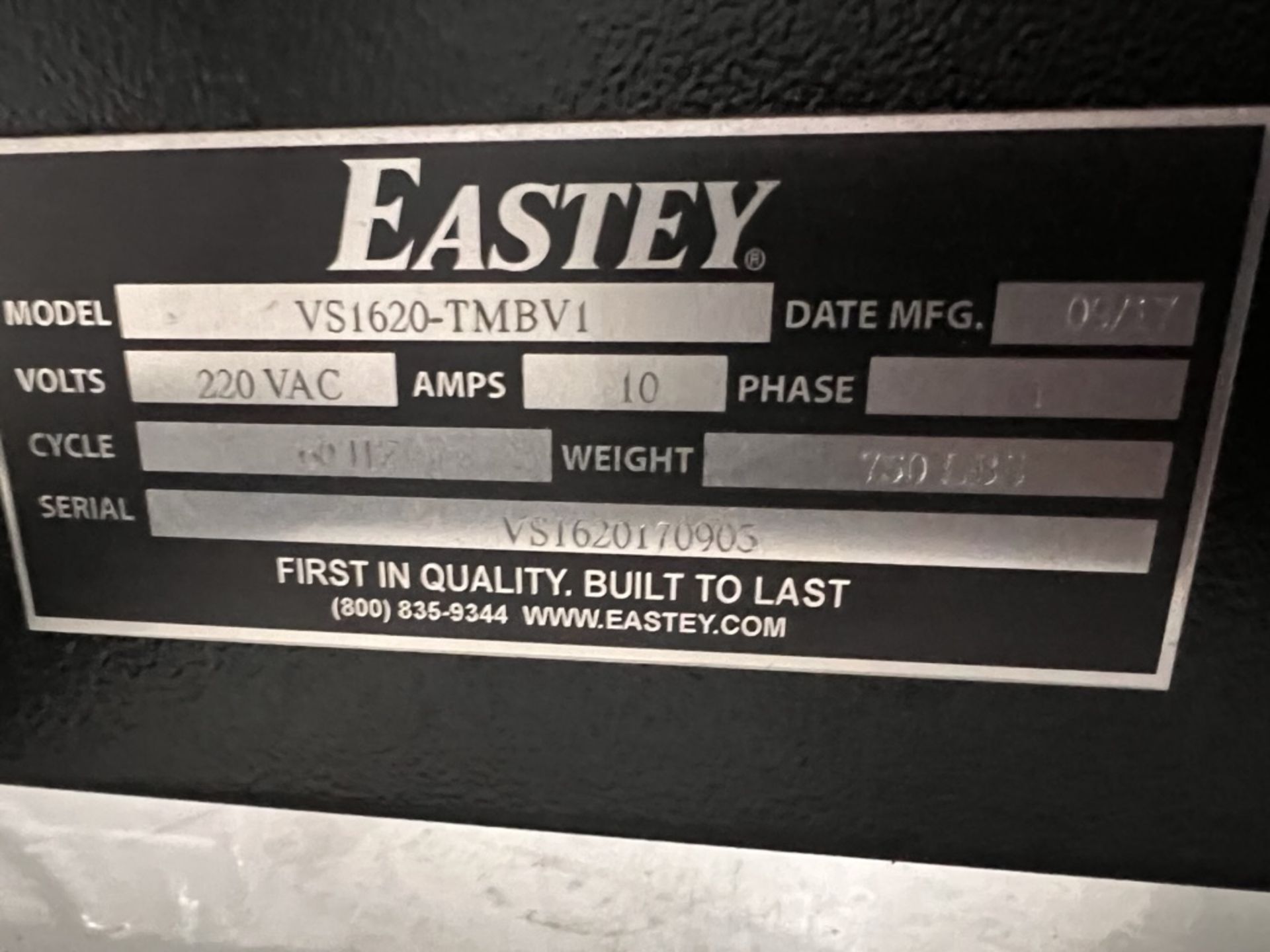 2017 EASTEY L-BAR SEALER / SHRINK WRAPPER, MODEL VS1620-TMBV1, S/N VS1620170903 APPROX. 16 IN. W X - Image 16 of 25