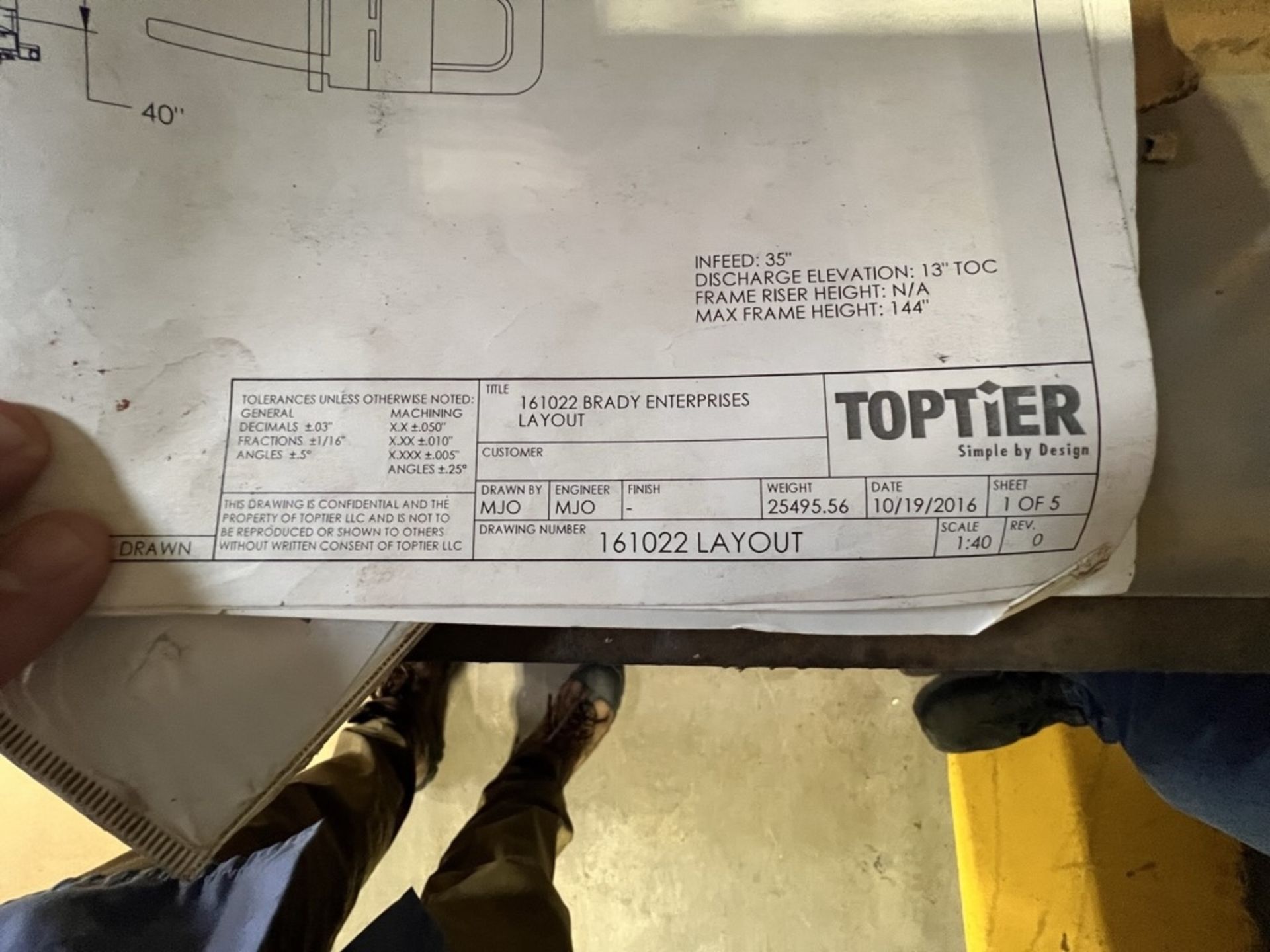 2016 TOPTIER FLOOR LEVEL INFEED PALLETIZER, MODEL 17-CP.TS DI.BT-SW-FSD.PDC, S/N 161022, EQUIPPED - Image 19 of 29