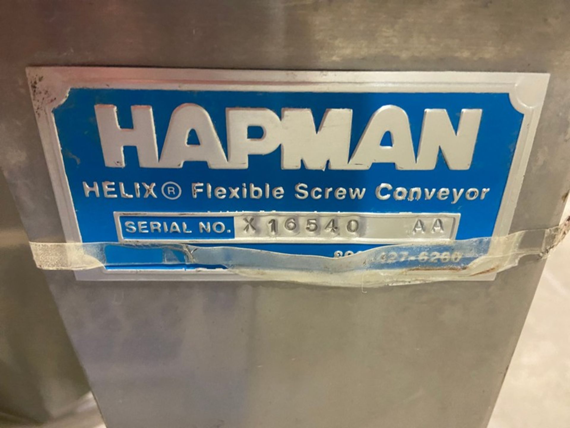 Hapman S/S Auger Conveyor Hopper, S/N X16540 AA, with Aprox. 4-1/2" Dia. Discharge (LOCATED IN - Image 3 of 5