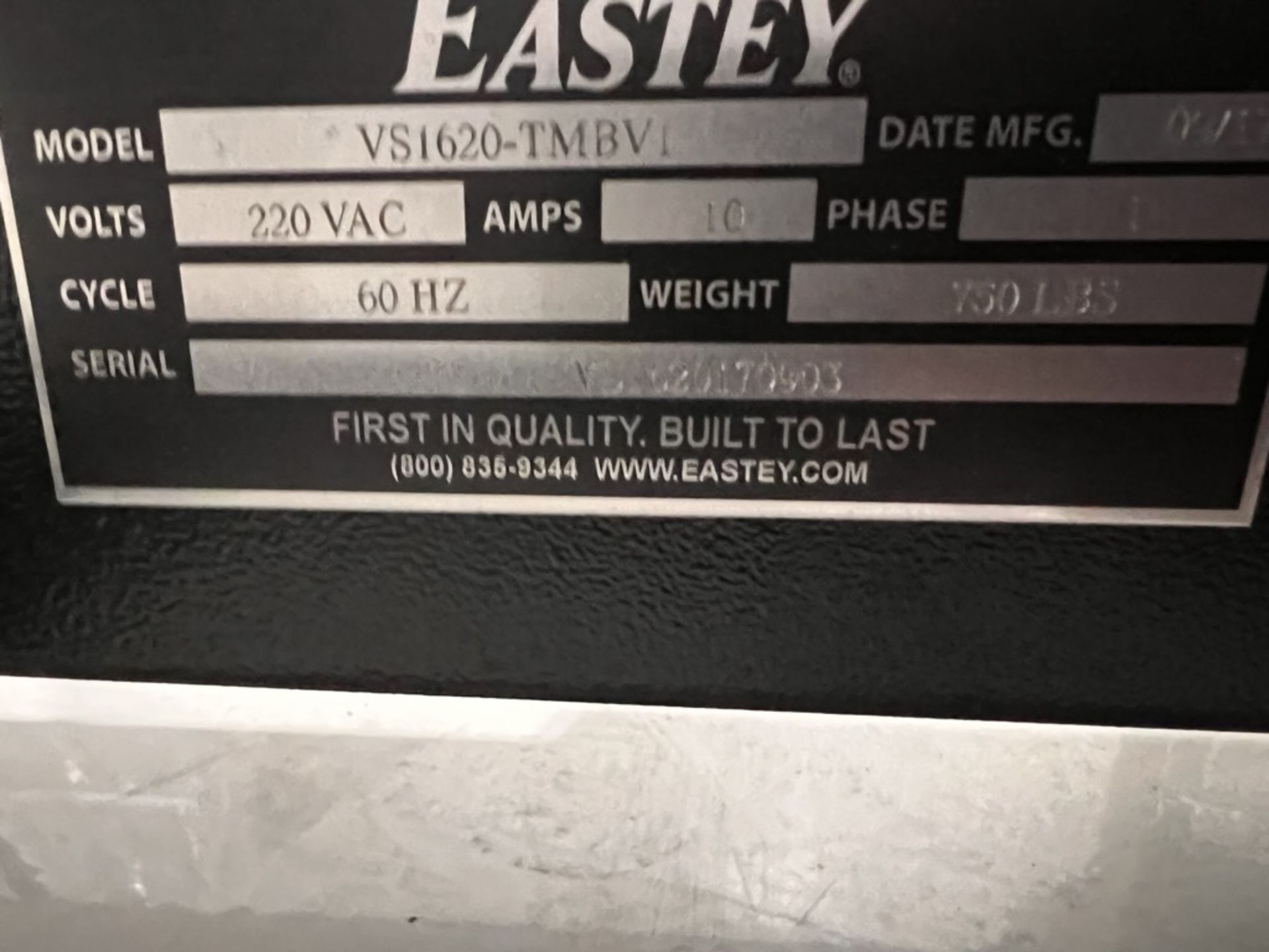 2017 EASTEY L-BAR SEALER / SHRINK WRAPPER, MODEL VS1620-TMBV1, S/N VS1620170903 APPROX. 16 IN. W X - Image 19 of 25