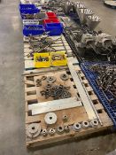 Lot of Assorted Bartelt Parts, Includes Chain, Sprocket, Drives, with Double Door Plastic Cabinet