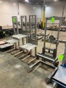 (4) Portable Lift Platforms, with Hand Crank Pulley Adjustable Lift Table, O.D. of Tables: Aprox.