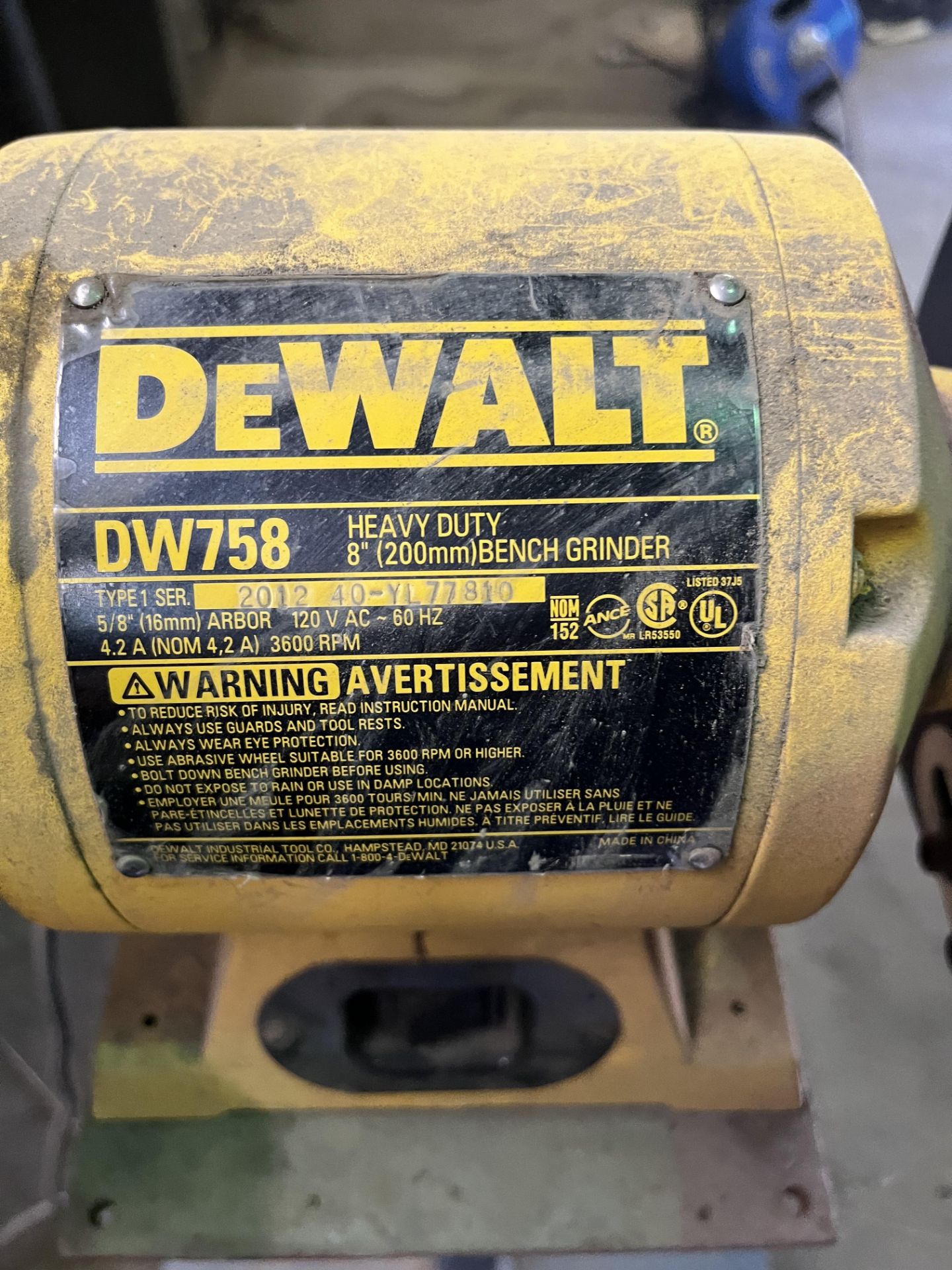 DeWALT DW758 Heavy Duty Bench Grinder - Image 2 of 4