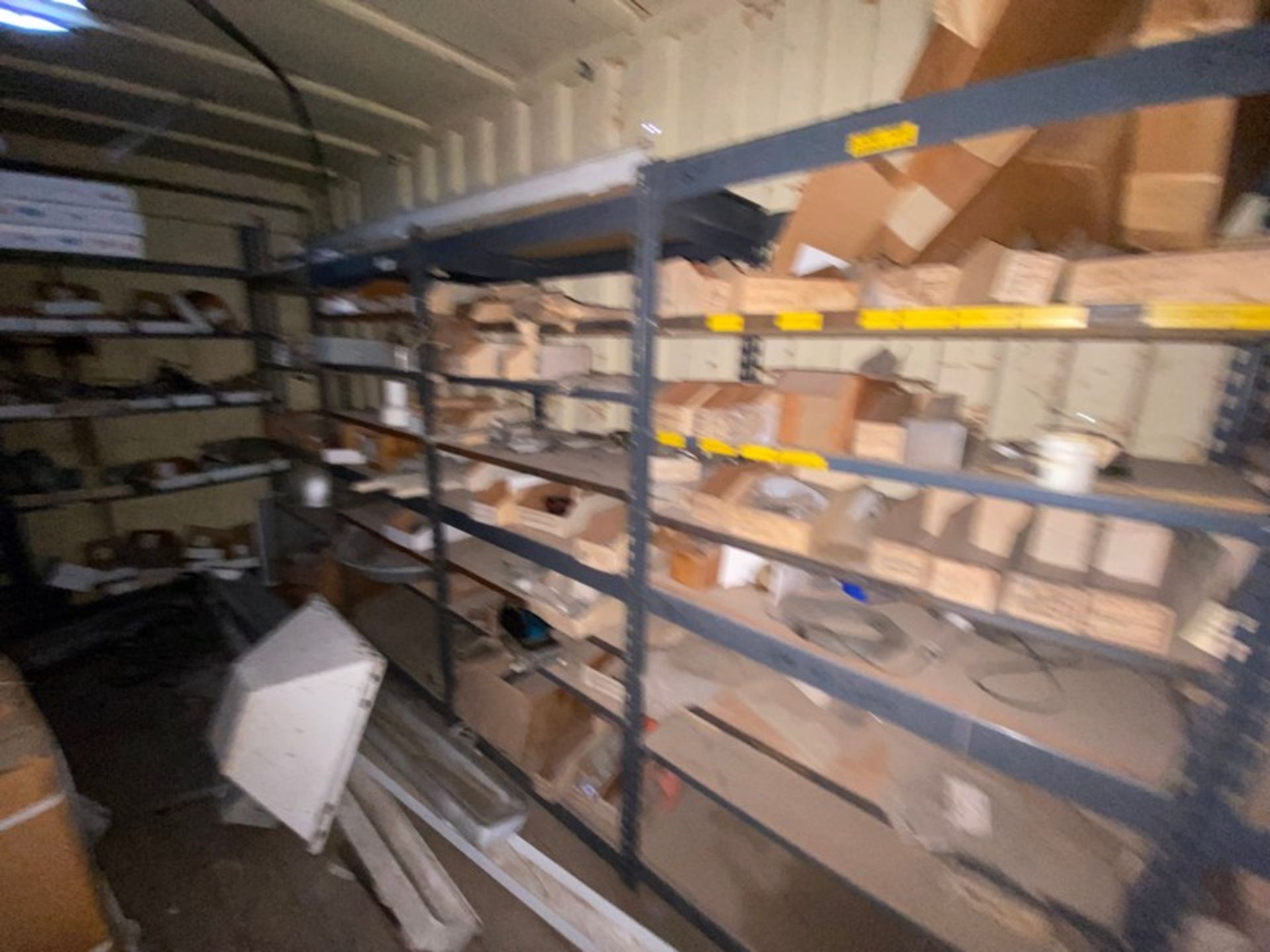 Contents of (2) Overseas Containers, Includes Plumbing, Bearings, Valving Parts Bins, Shelving, Ligh - Image 22 of 25