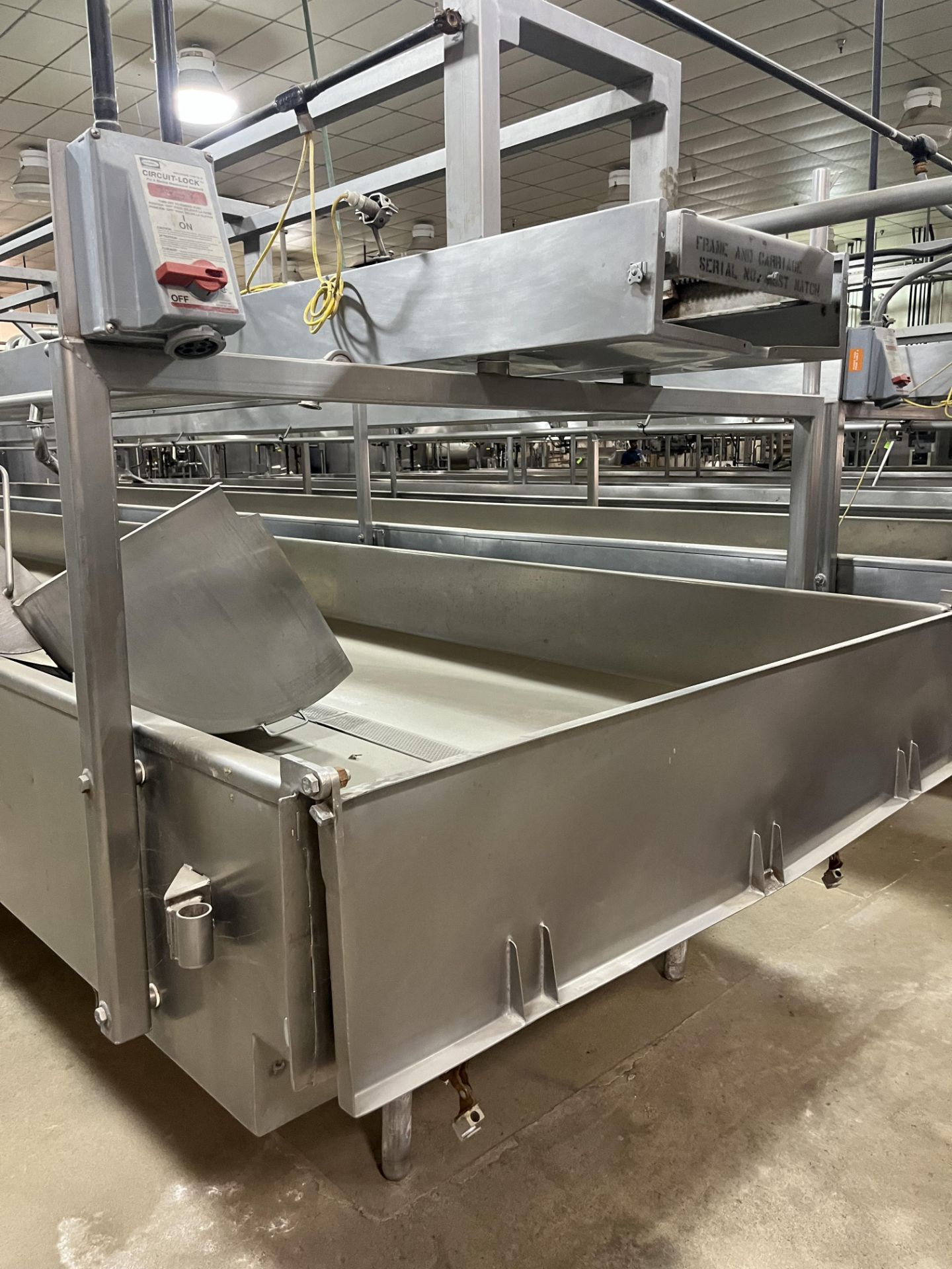 Damrow S/S Finishing Table, Internal Dims.: Aprox. 50 ft. L x 6 ft. W x 1 ft. Deep, Mounted on - Bild 7 aus 9