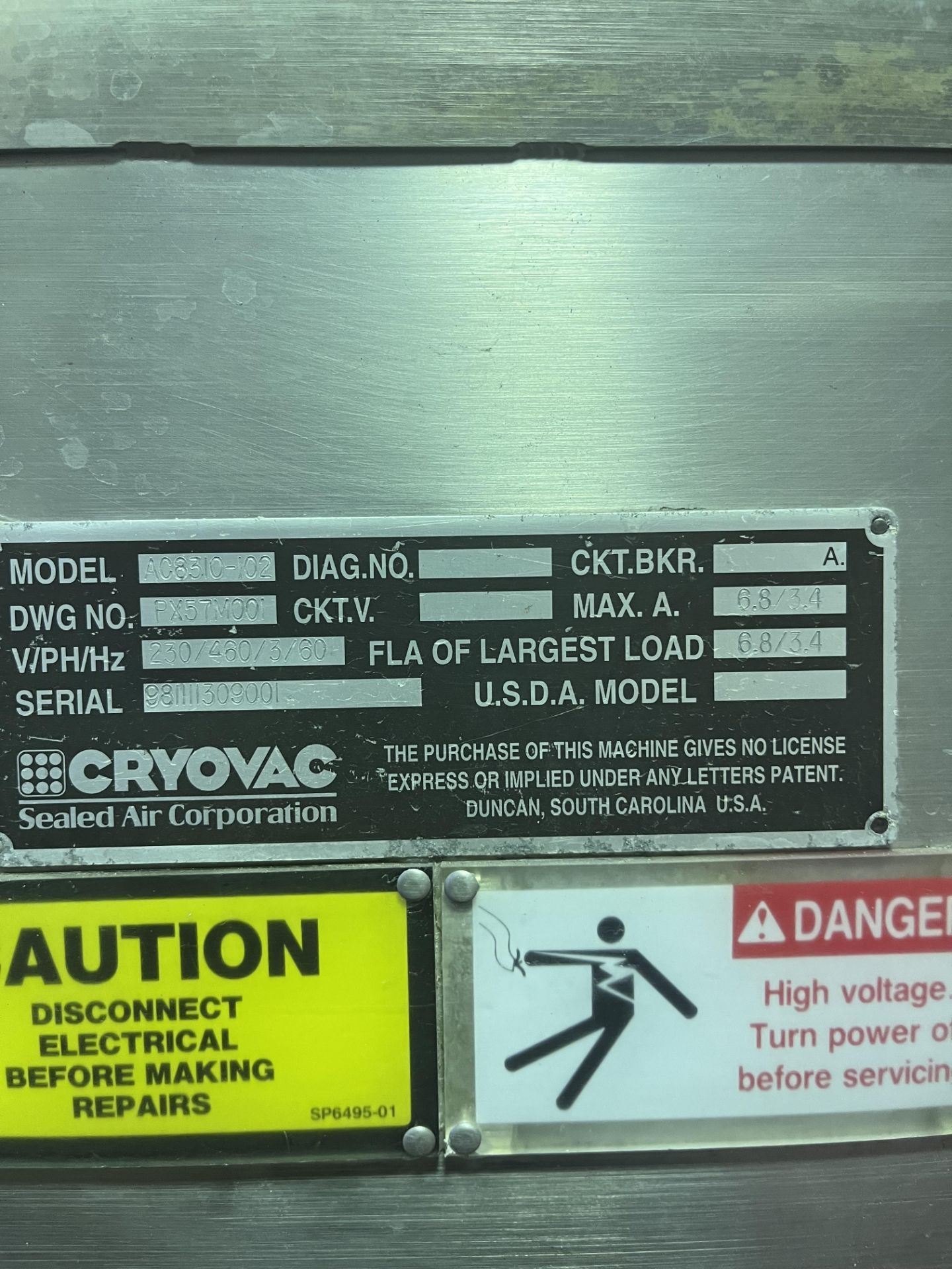 CryoVac Old Rivers 7-Station Rotary Vacuum Sealer, M/N 8600-14E, S/N 0723499, 460 Volts, 3 Phase, - Image 14 of 14