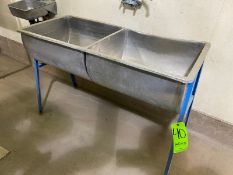 2-Bowl S/S Sink, Mounted on Mild Steel Frame (LOCATED IN MANTECA, CA)