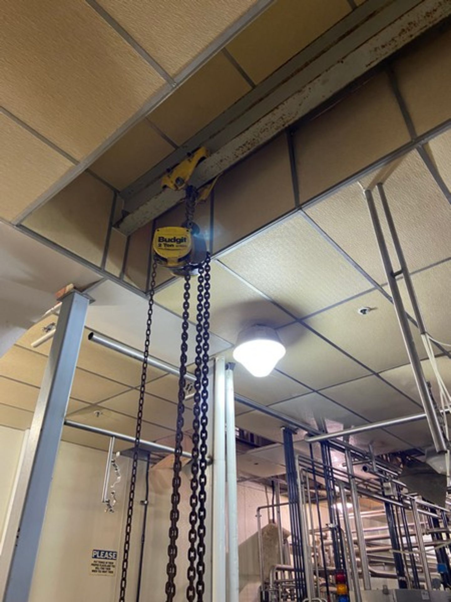 Budgit 2-Ton Hoist, with Cross Beam (LOCATED IN MANTECA, CA) - Image 2 of 3