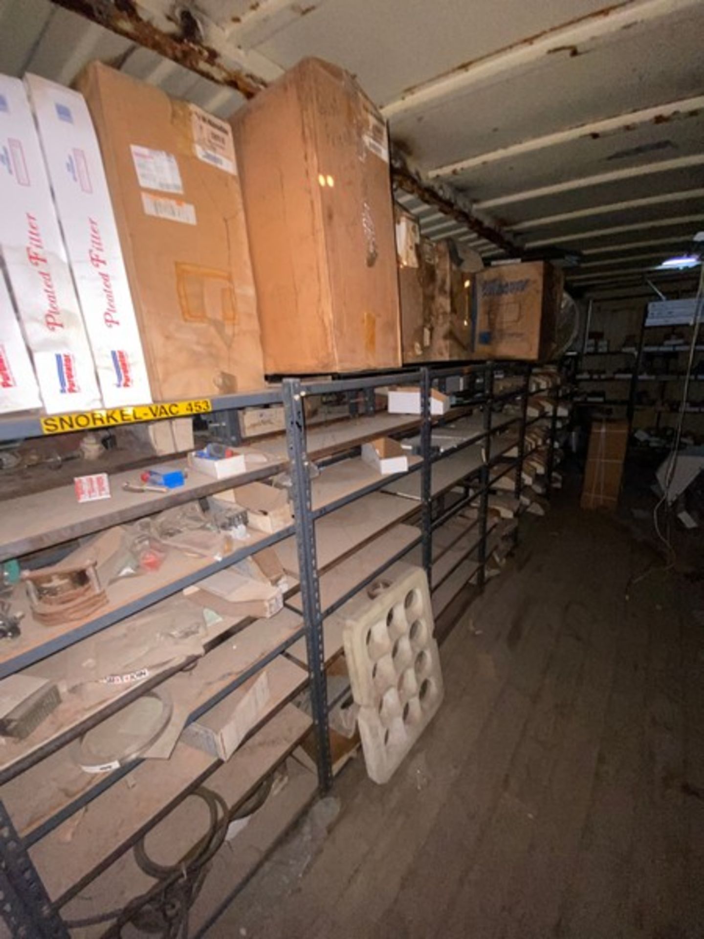 Contents of (2) Overseas Containers, Includes Plumbing, Bearings, Valving Parts Bins, Shelving, Ligh - Image 19 of 25