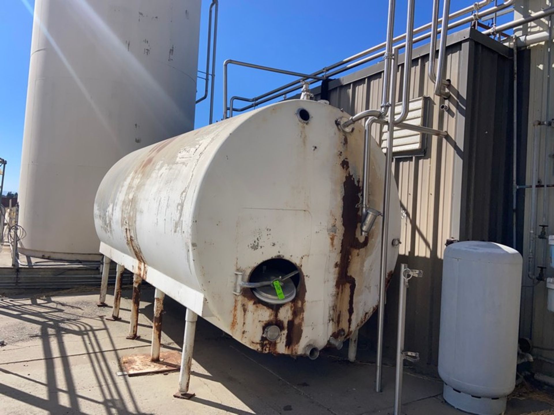 Motonier 3,000 Gal. S/S Horizontal Tank, 15 ft. L x 75” Dia. (LOCATED IN MANTECA, CA)