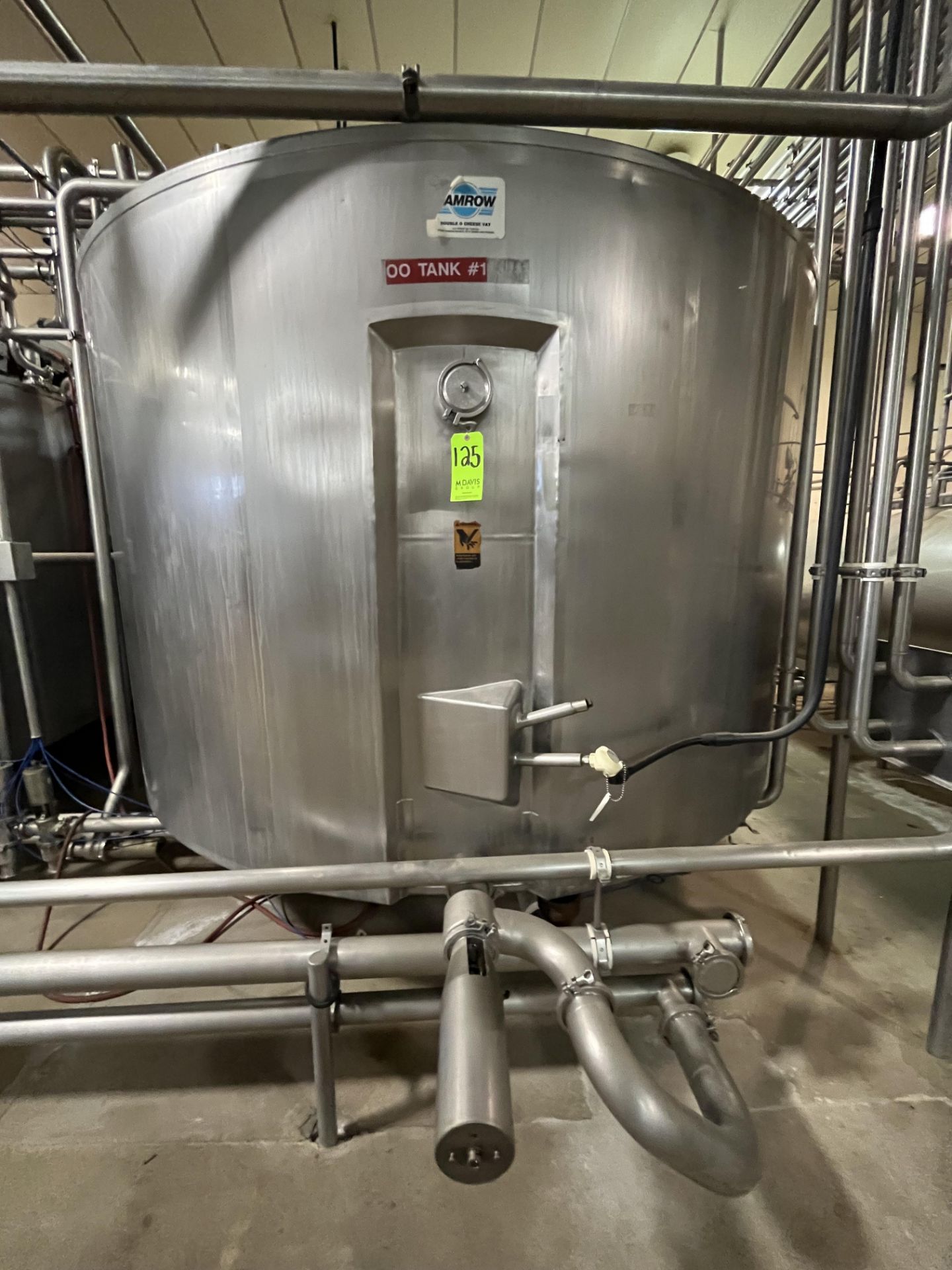 Damrow Double O S/S Cheese Vat (OO Tank #1) (LOCATED IN MANTECA, CA)