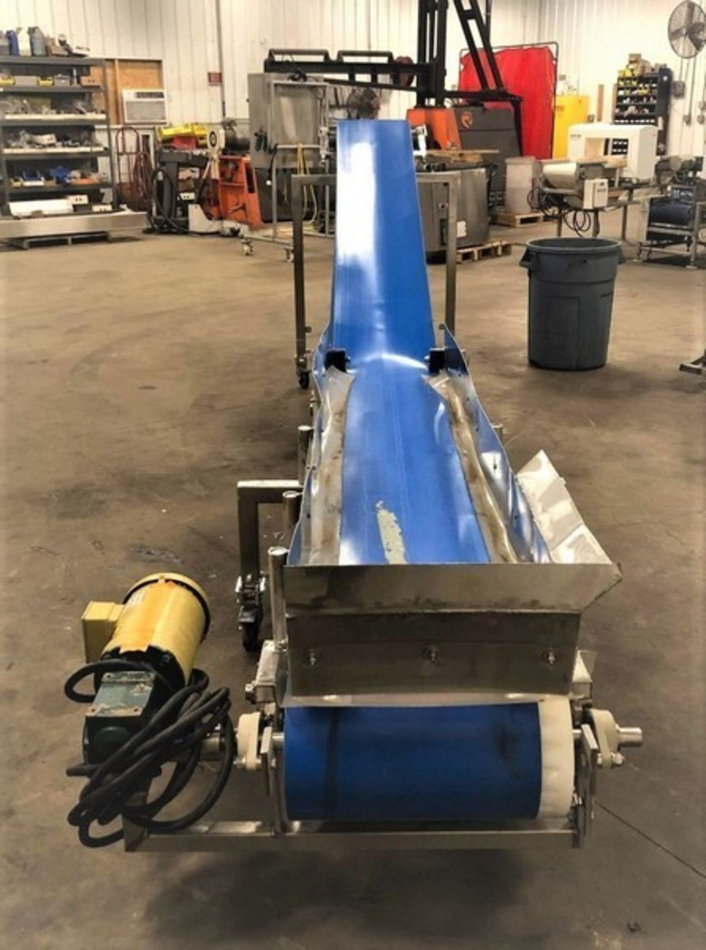 Econo Chesse Corp. 16" W x 189" L S/S Sanitary Incline Blue Belt Conveyor, S/N SS 102612 with 16" - Image 11 of 16