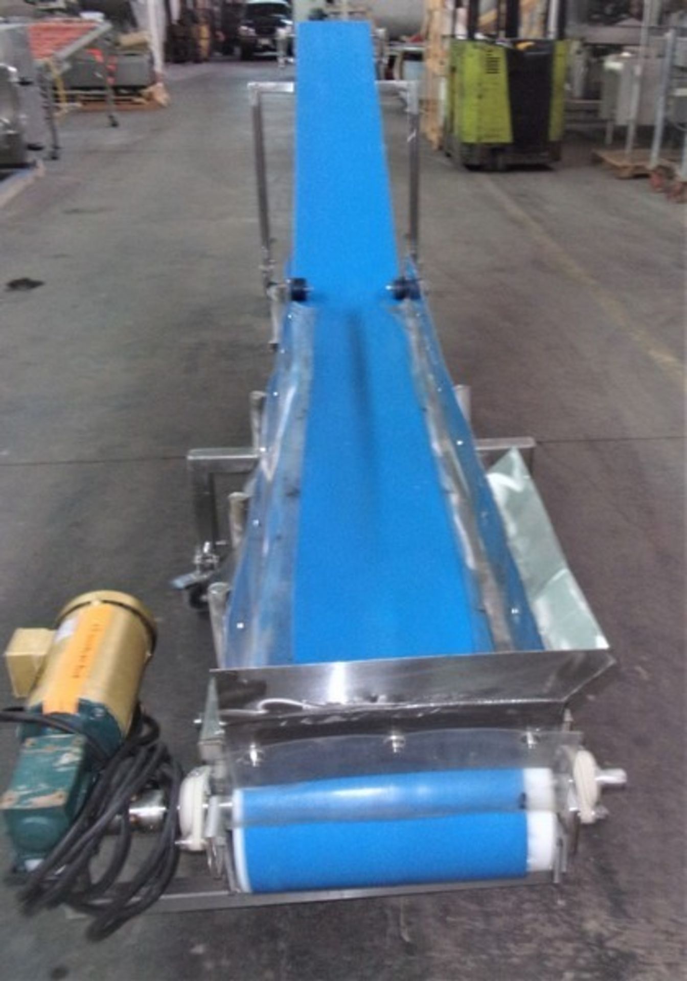 Econo Chesse Corp. 16" W x 189" L S/S Sanitary Incline Blue Belt Conveyor, S/N SS 102612 with 16" - Image 3 of 16