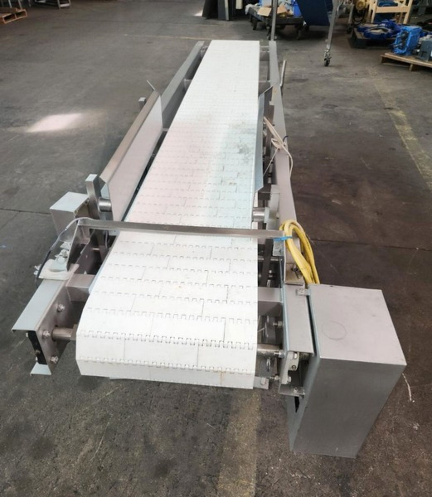 Aprox. 15" 126" L White Intralox Belt Conveyor with 32" Infeed and Discharge Height. Infeed and - Image 2 of 5