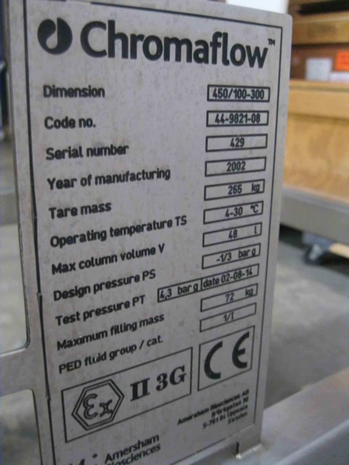 Chromaflow Chromatography Column (Loading Fee $50) (Located Springfield, NH) (NOTE: Packing and - Image 5 of 5