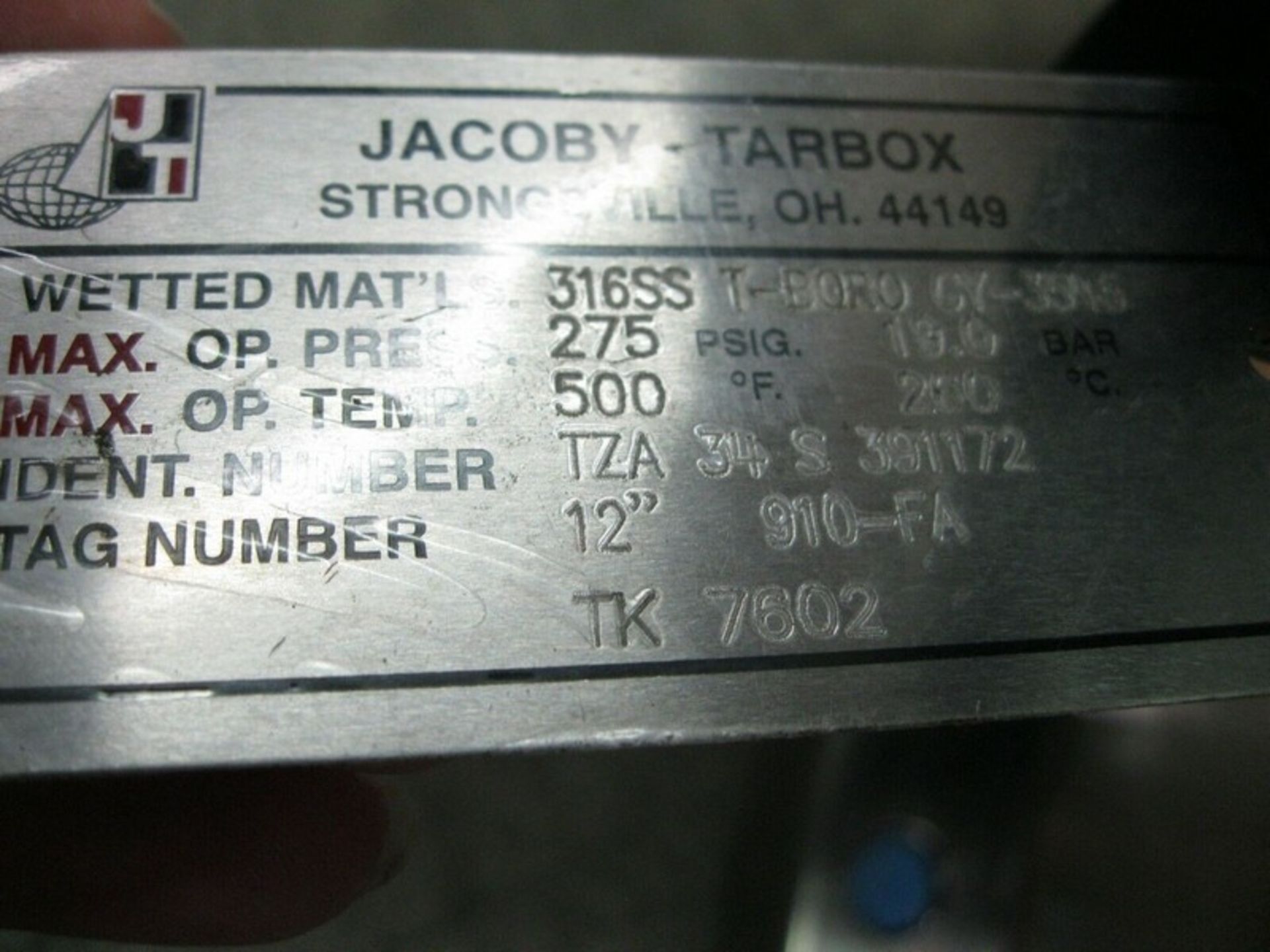 12" 150# Jacoby-Tarbox 910-12I SS Sight Flow Indicator NEW (Loading Fee $50) (Located Springfield, - Image 5 of 8