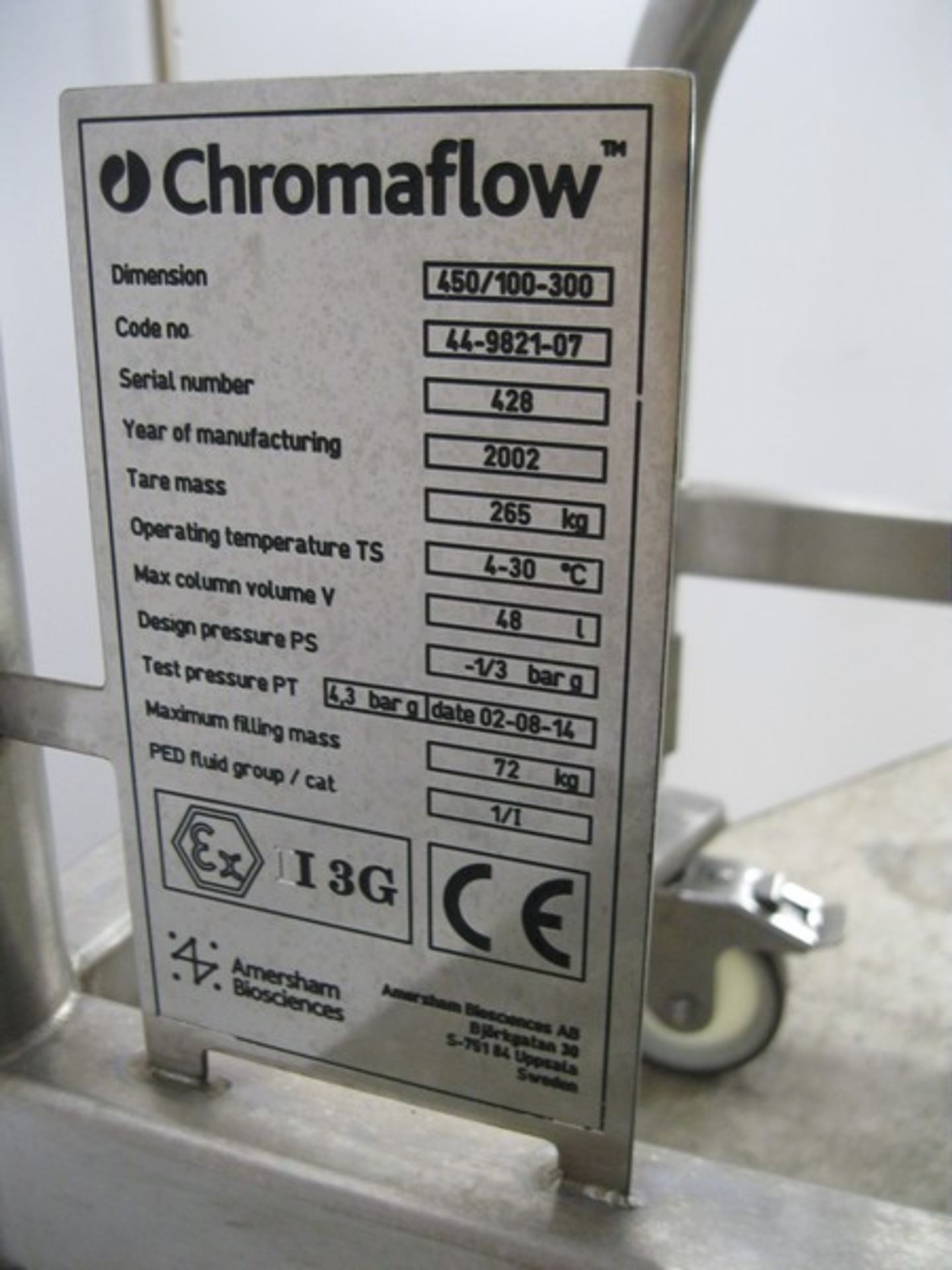 Chromaflow Chromatography Column (Loading Fee $50) (Located Springfield, NH) (NOTE: Packing and - Image 4 of 4