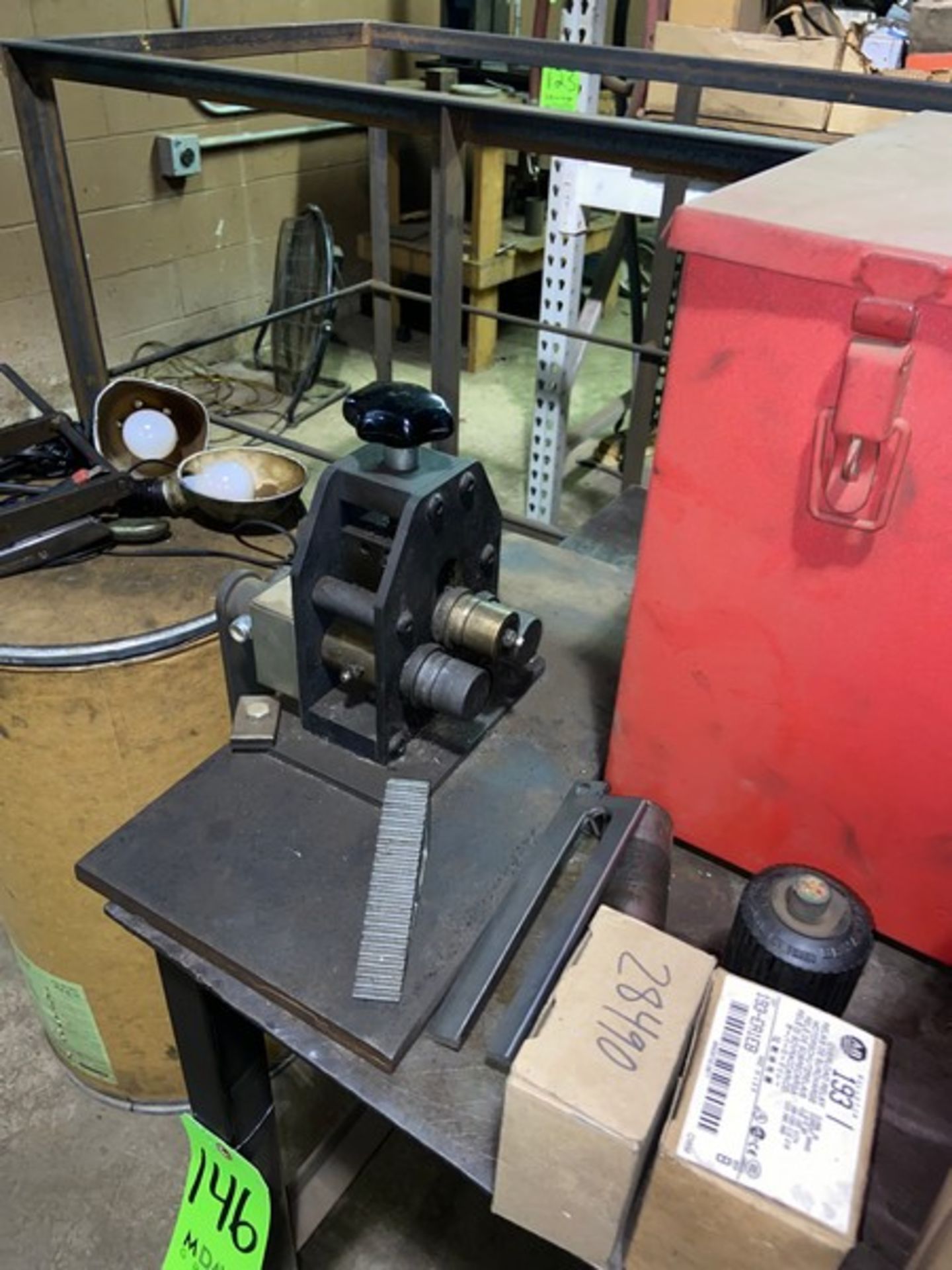 Portable Shop Table with Contents, Includes Table Top Bender (LOCATED IN CORRY, PA) - Image 3 of 4
