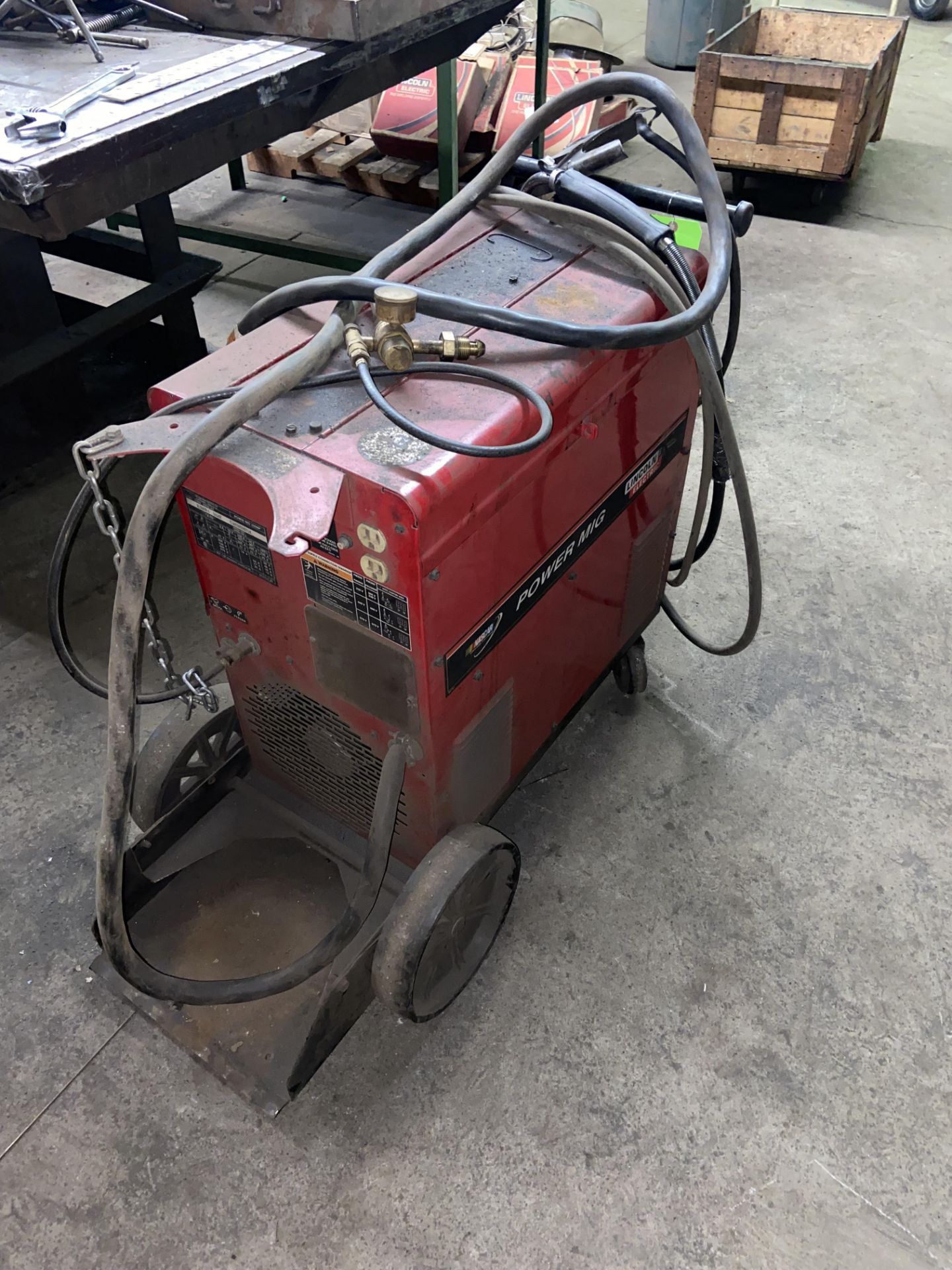 Lincoln Electric Power Mig 350MP Welder, S/N K2403-1 11147 U1070703714, Mounted on Portable Frame - Image 3 of 4