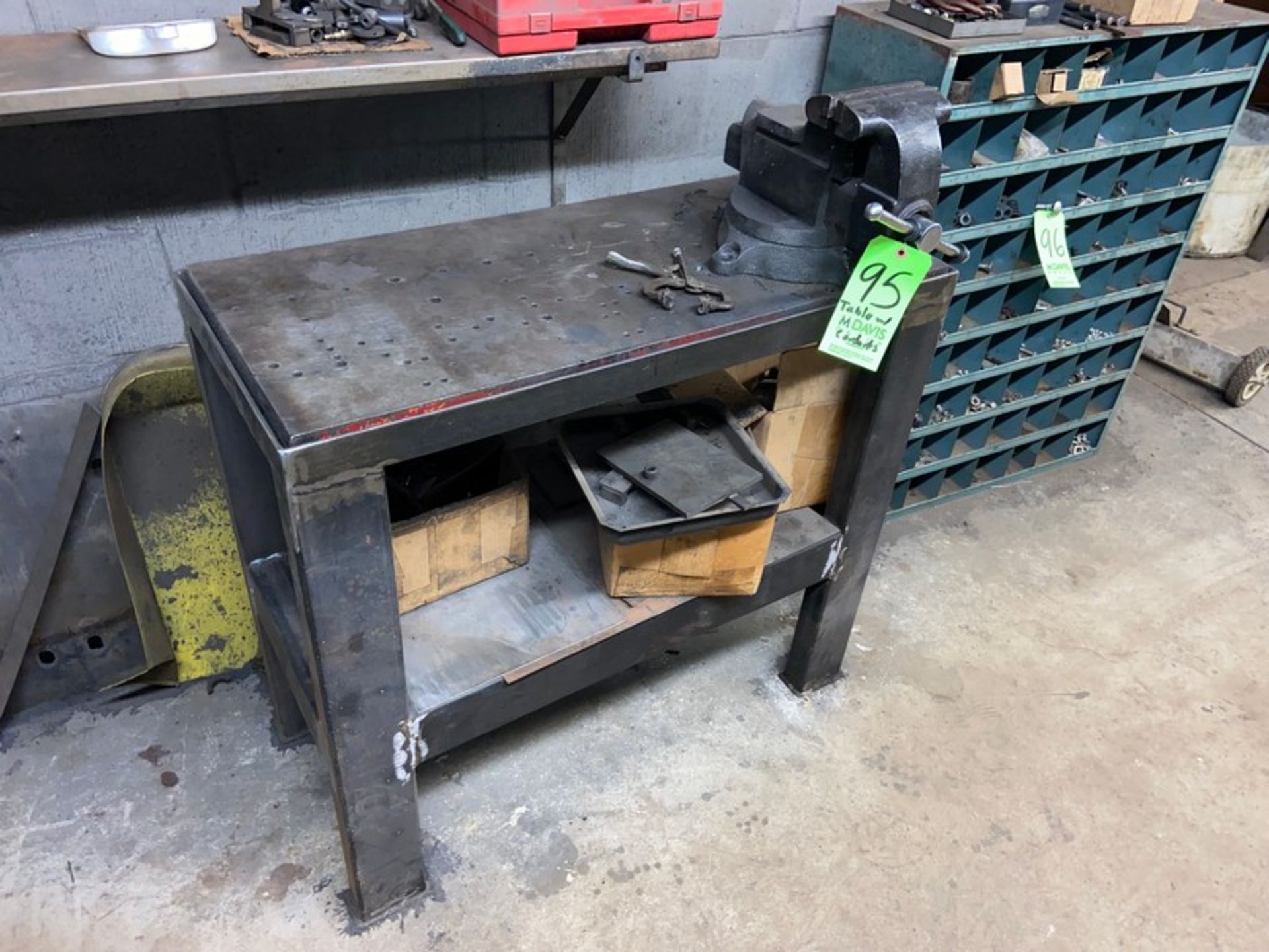 Shop Table with Vise (LOCATED IN CORRY, PA)