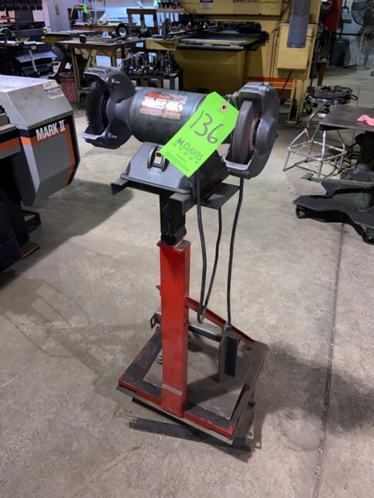 Double Edge Grinder, with 1/3 hp Motor, Mounted on Stand (LOCATED IN CORRY, PA)