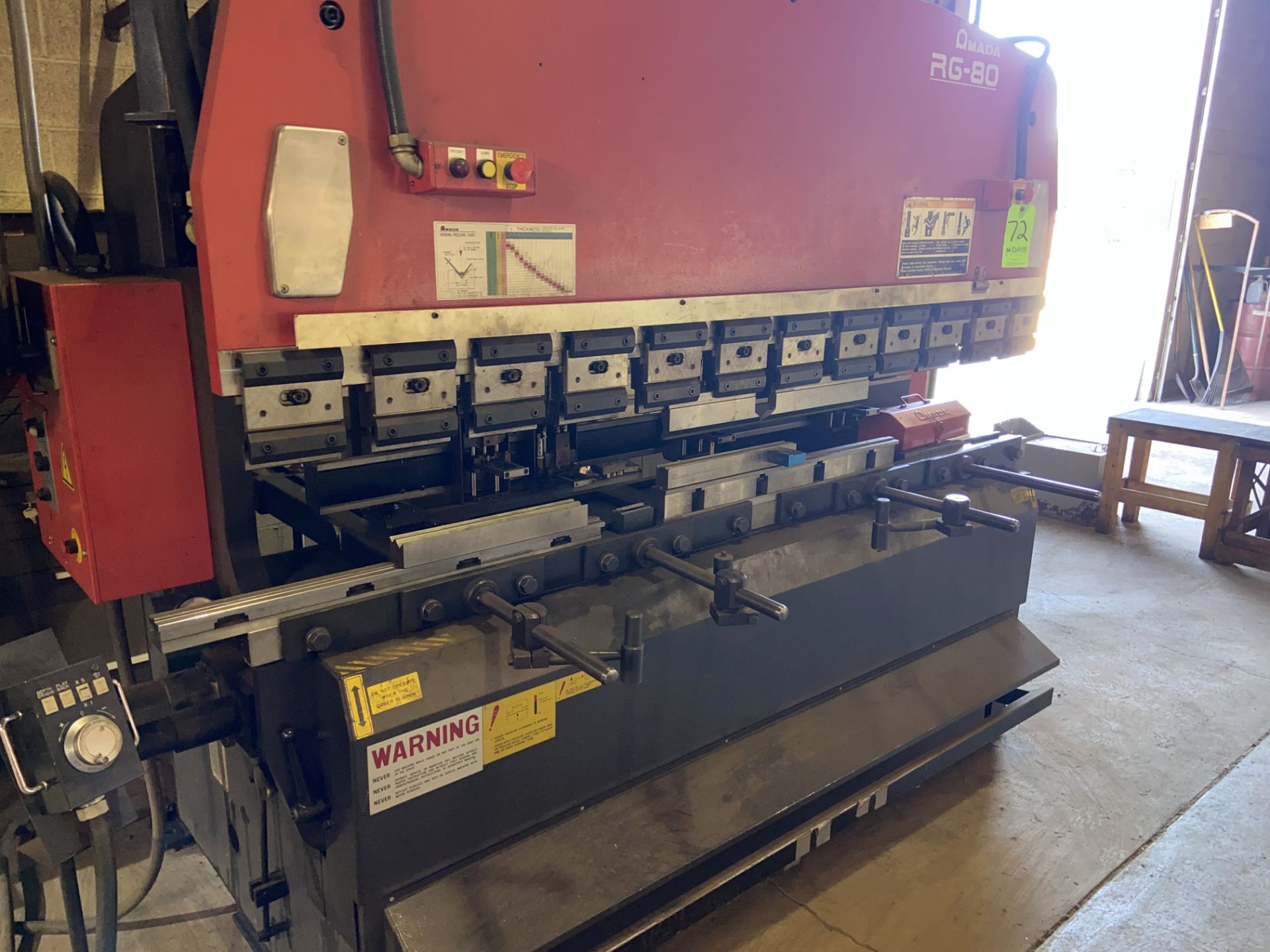 Amada RG-80 Press Brake with NC9-EX Control (LOCATED IN CORRY, PA) - Image 3 of 9