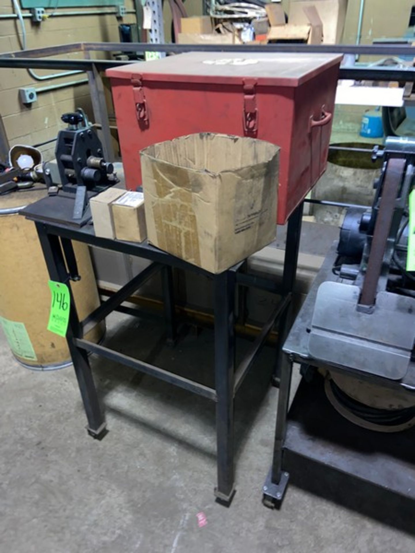 Portable Shop Table with Contents, Includes Table Top Bender (LOCATED IN CORRY, PA) - Image 2 of 4
