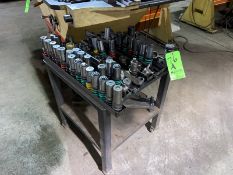 Lot of Assorted Punch Tooling, Assorted Sizes, Includes Portable Table Mounted on Portable Frame (LO