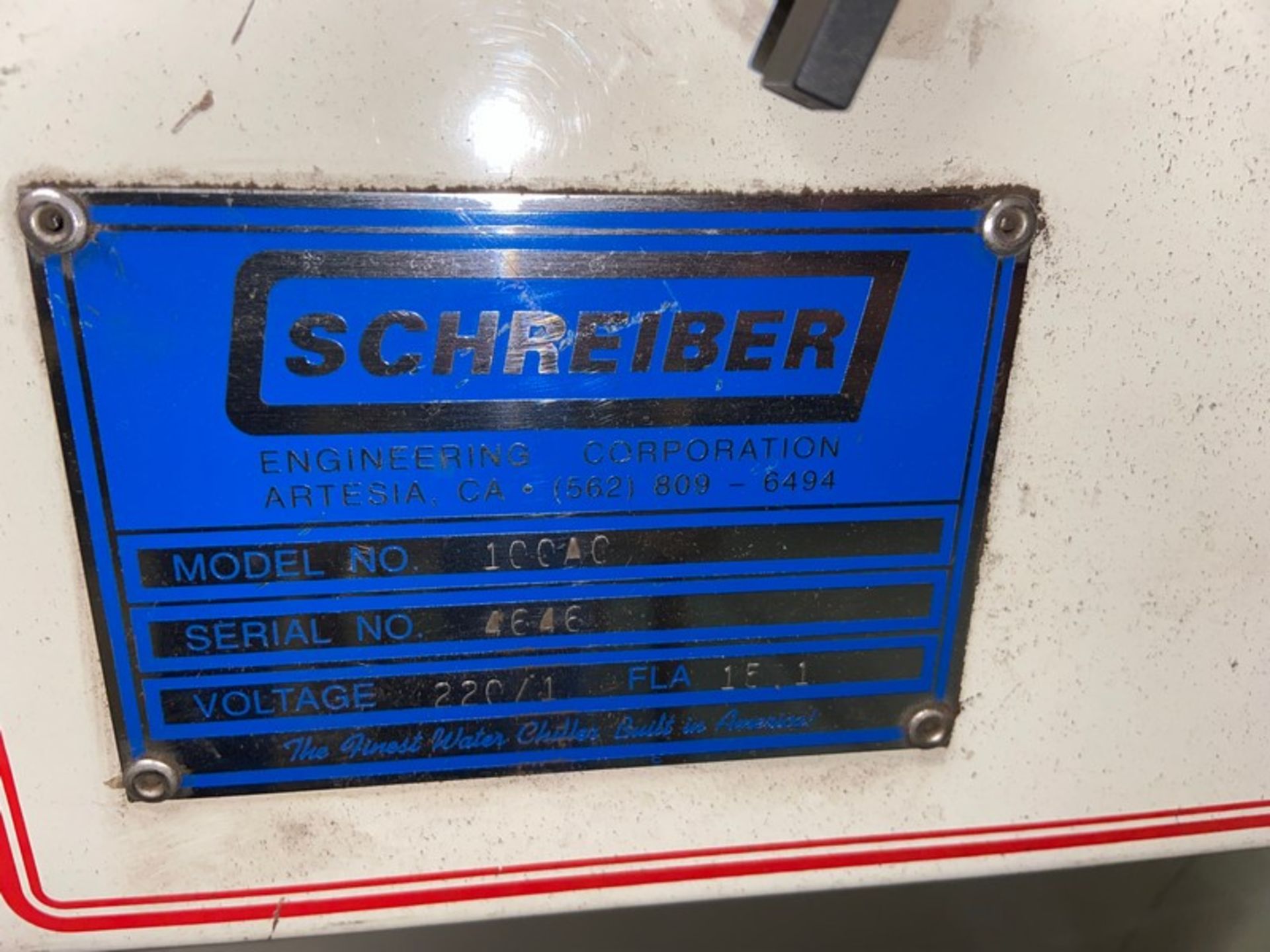 Schreiber Cool Water Chiller, M/N 100AC, S/N 4646, 220 Volts, 1 Phase (LOCATED IN CORRY, PA) - Image 4 of 4