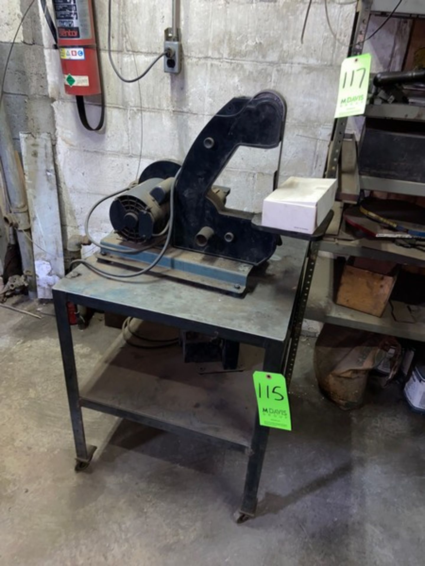 Vertical Sander, with Wilton 1/3 hp Motor, Mounted on Shop Table (LOCATED IN CORRY, PA)