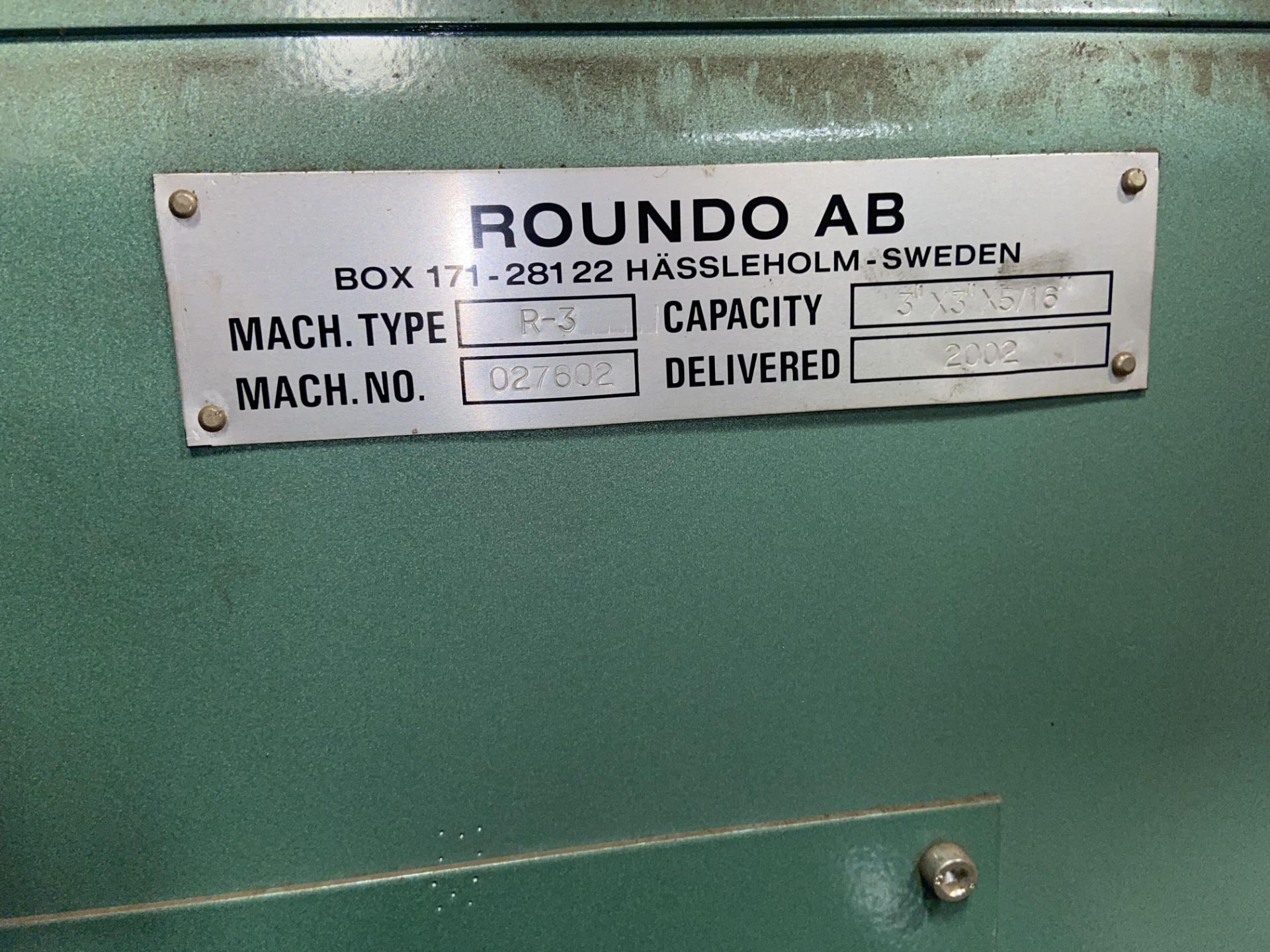 Roundo AB Roll Bender, Machine Type: R-3, Machine No. 027602, Capacity 3” x 3” x 5/16” - Bild 7 aus 7