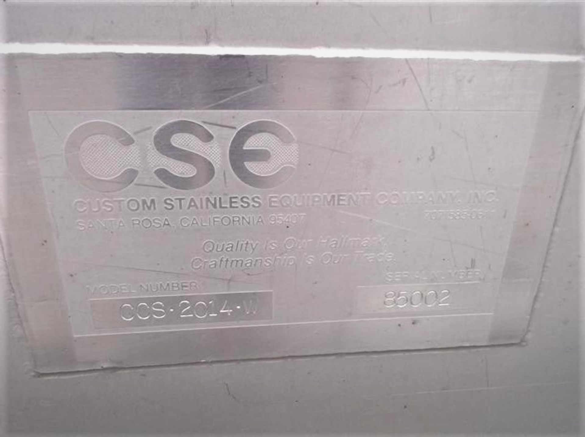 CSE S/S Sanitary Steam Injected Screw Cooker / Blancher, Model CCS.2014.W, S/N 85002, Aprox. 20" - Image 8 of 8