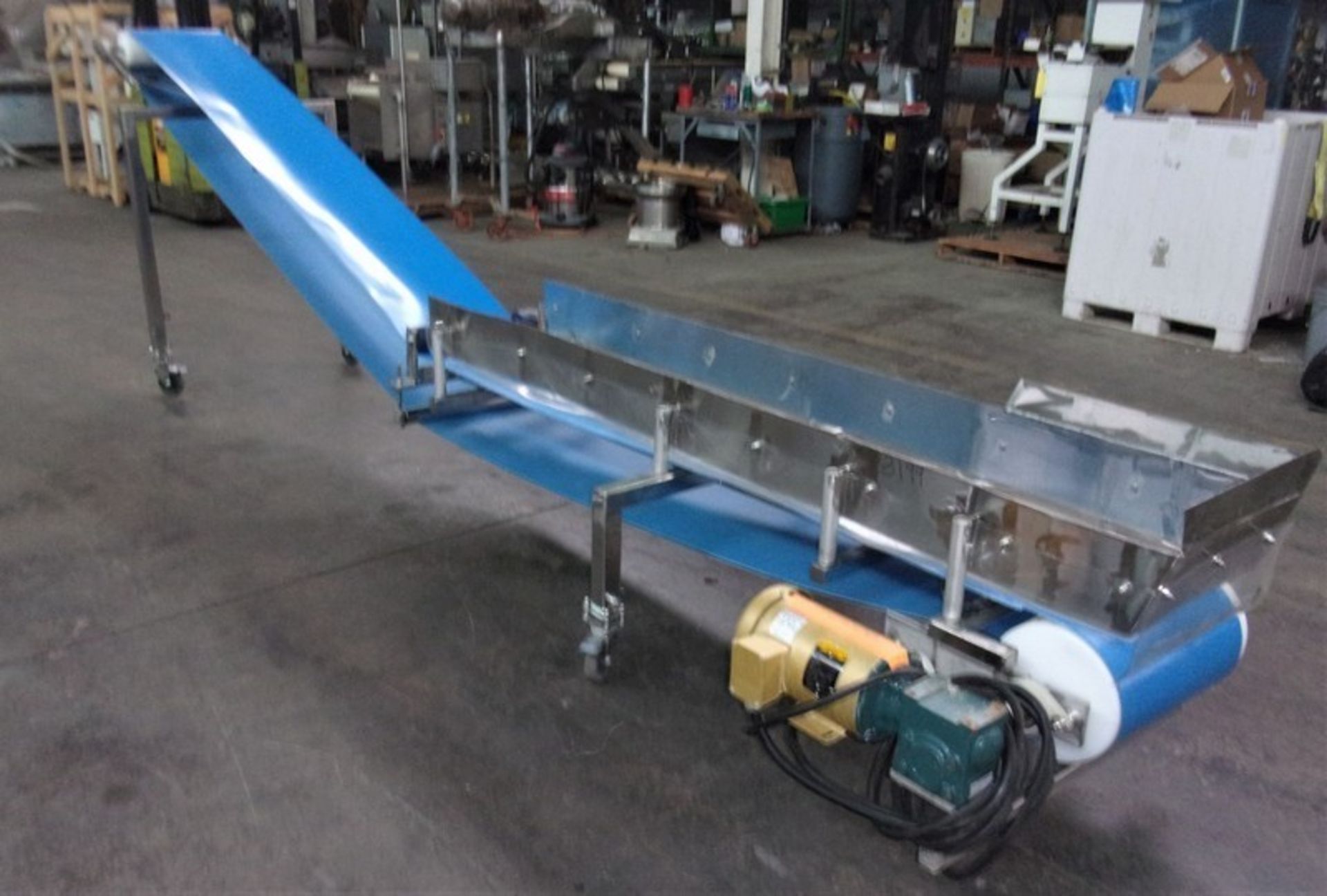 Econo Chesse Corp. 16" W x 189" L S/S Sanitary Incline Blue Belt Conveyor, S/N SS 102612 with 16" - Image 2 of 16