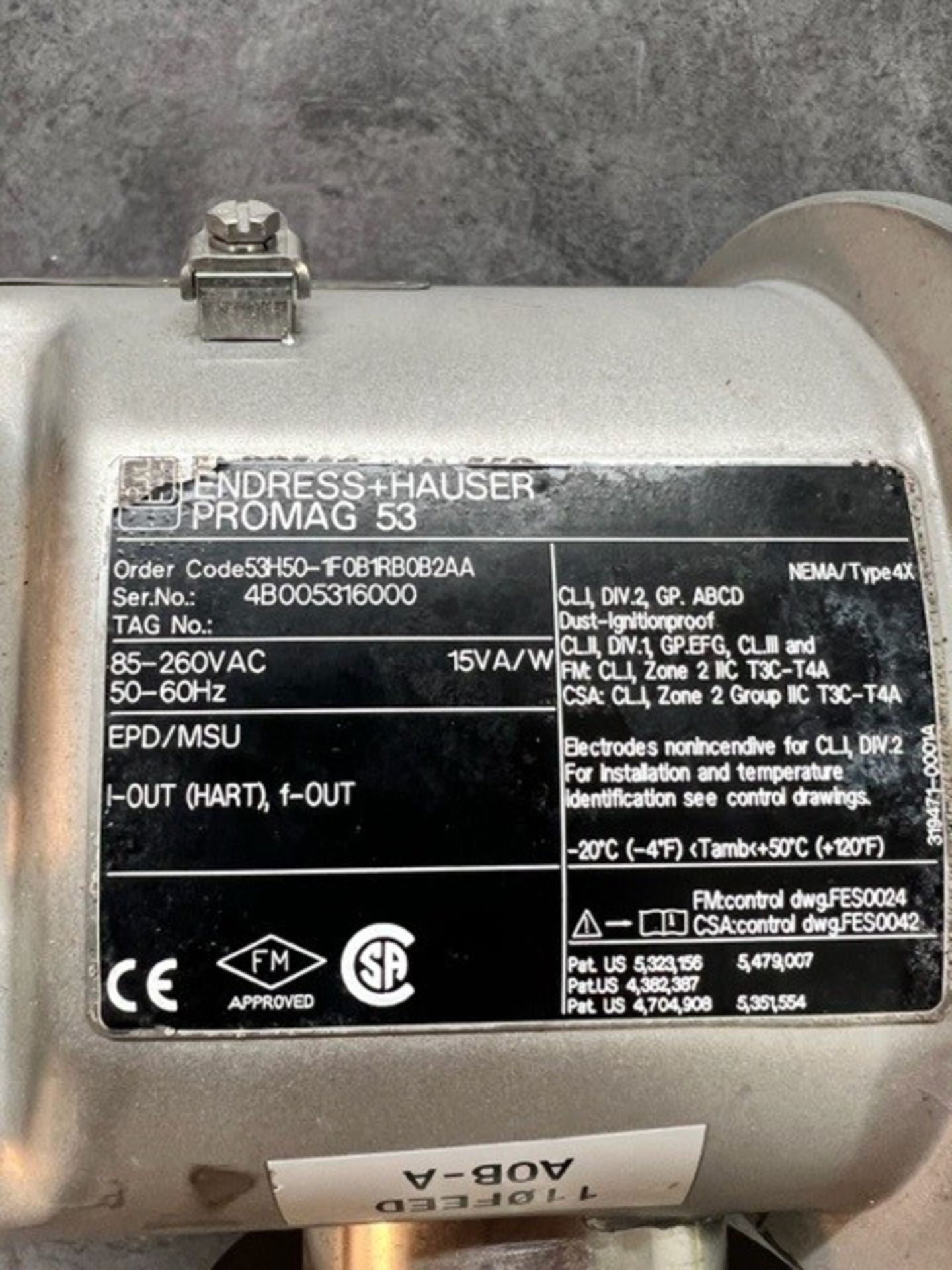 Endress Hauser Promag H Flow Tube with Endress Hauser Promag 53 Flow Transmitter (Loading Fee $ - Image 2 of 4