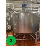 DCI 1,000 Gal. S/S Insulated Processing Tank, S/N 86-D-33036-B with CIP; Cooling, Heating; 3" Outlet