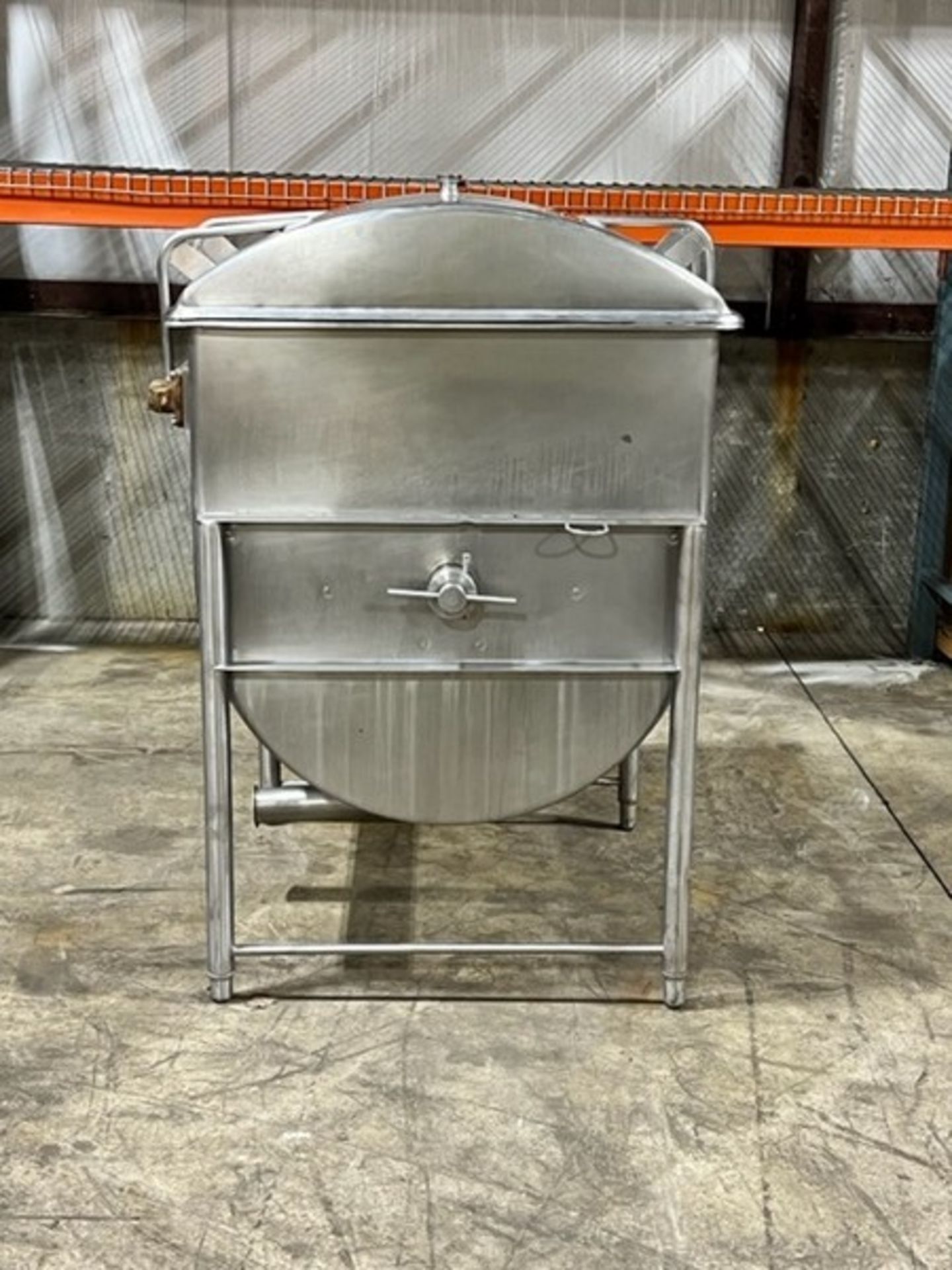 Crepaco Aprox.150 Gal. All S/S Paddle Blender, S/N 1696, Hydraulic Driven, 3" Outlet Hinged Lid, - Image 3 of 10