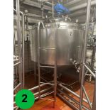 Aprox. 650 Gal. S/S Insulated Processing Tank with CIP; Cooling, Heating; 3" Outlet (Loading Fee $